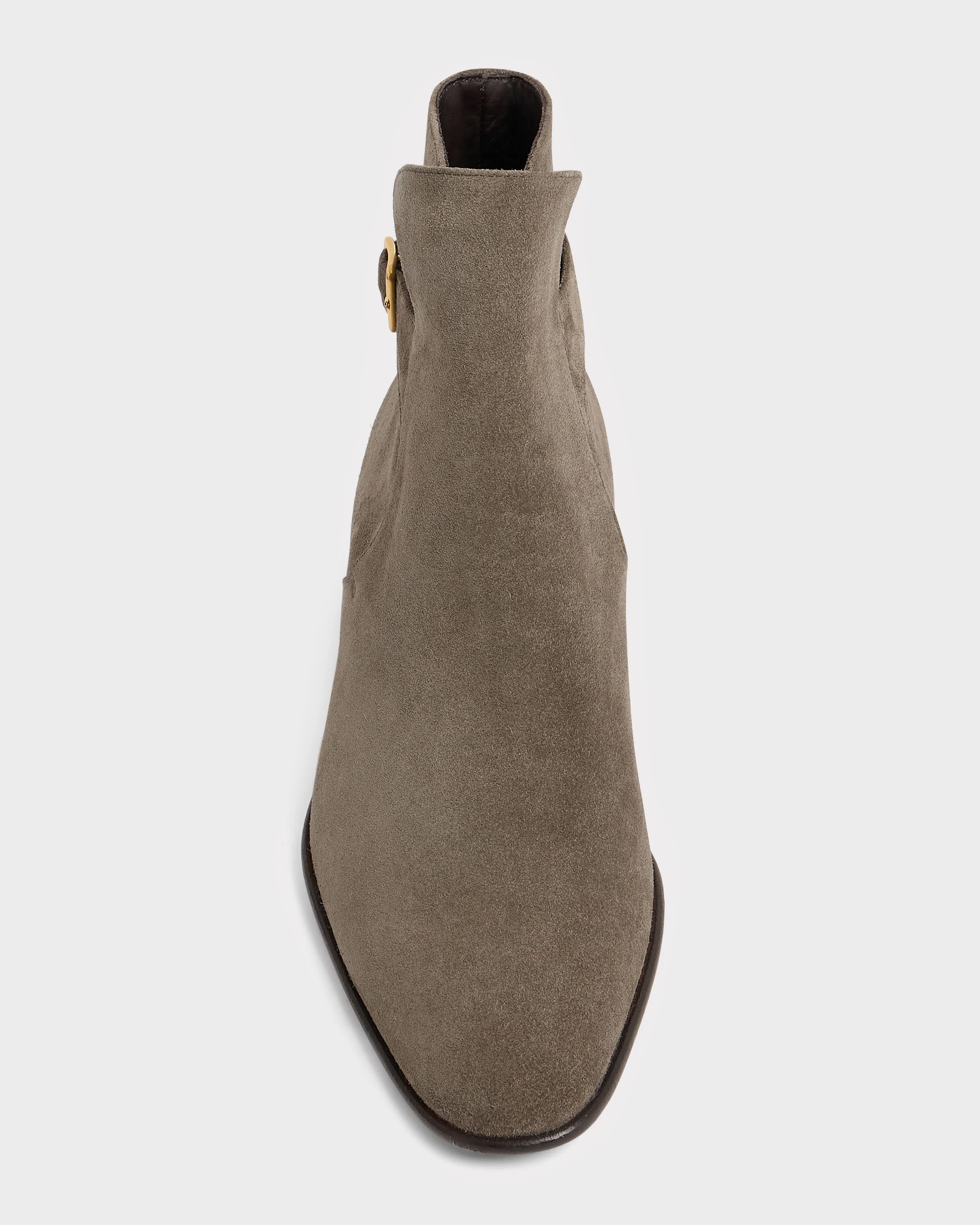 BOTTINES JODHPUR EN CUIR DE VEAU SUÉDÉ – ÉTAINS - Image 4