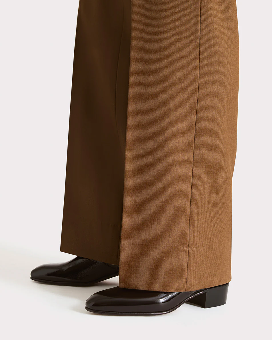BOTTINES ZIPPÉES EN CUIR DE VEAU VERNI CRAQUELÉ - ÉBÈNES - Image 3
