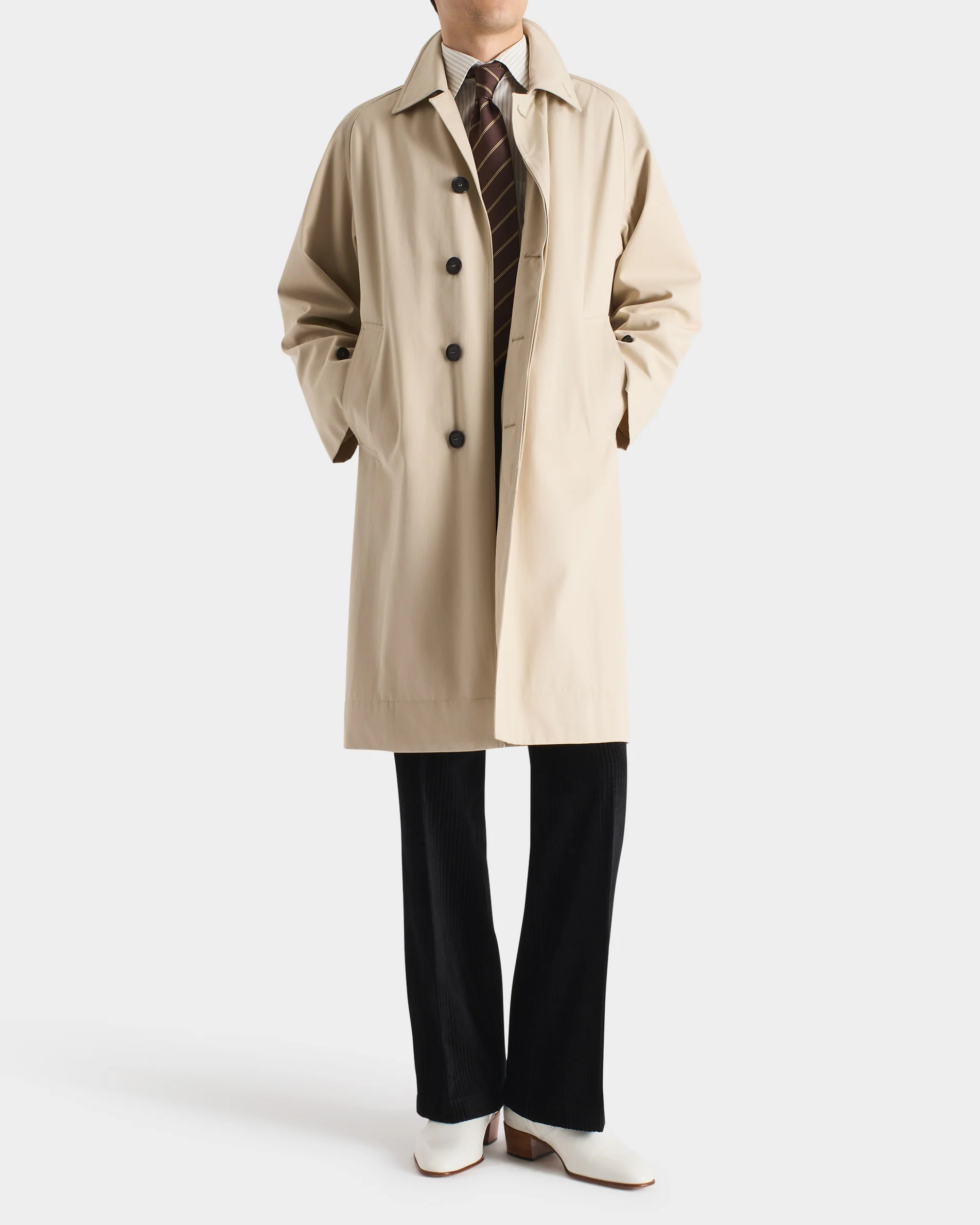 CAR COAT EN GABARDINE DE POLYCOTON RECYCLÉ - BEIGE MASTIC - Image 6