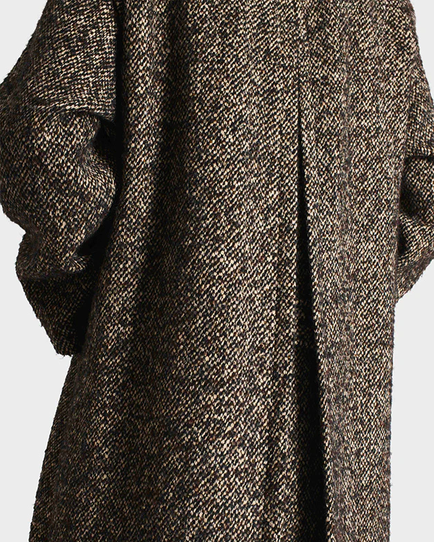 CAR COAT EN TWEED DE LAINE ET POLYESTER - NOIR ET BEIGE - Image 6