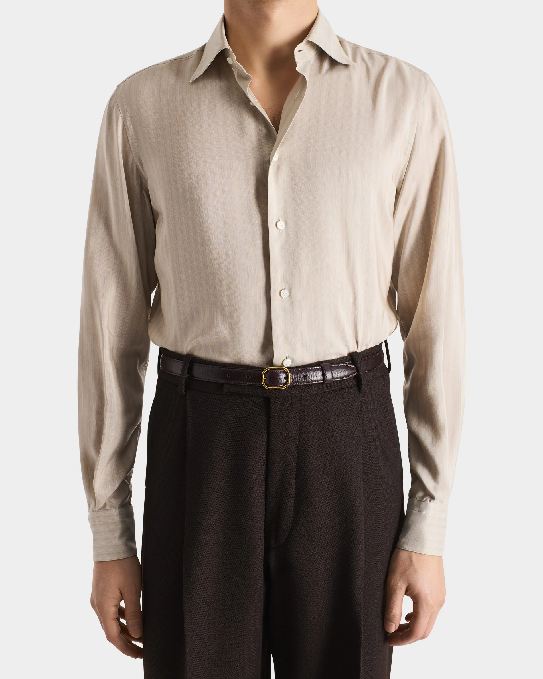 CEINTURE FINE EN CUIR DE VEAU BRILLANT - VIN - Image 3