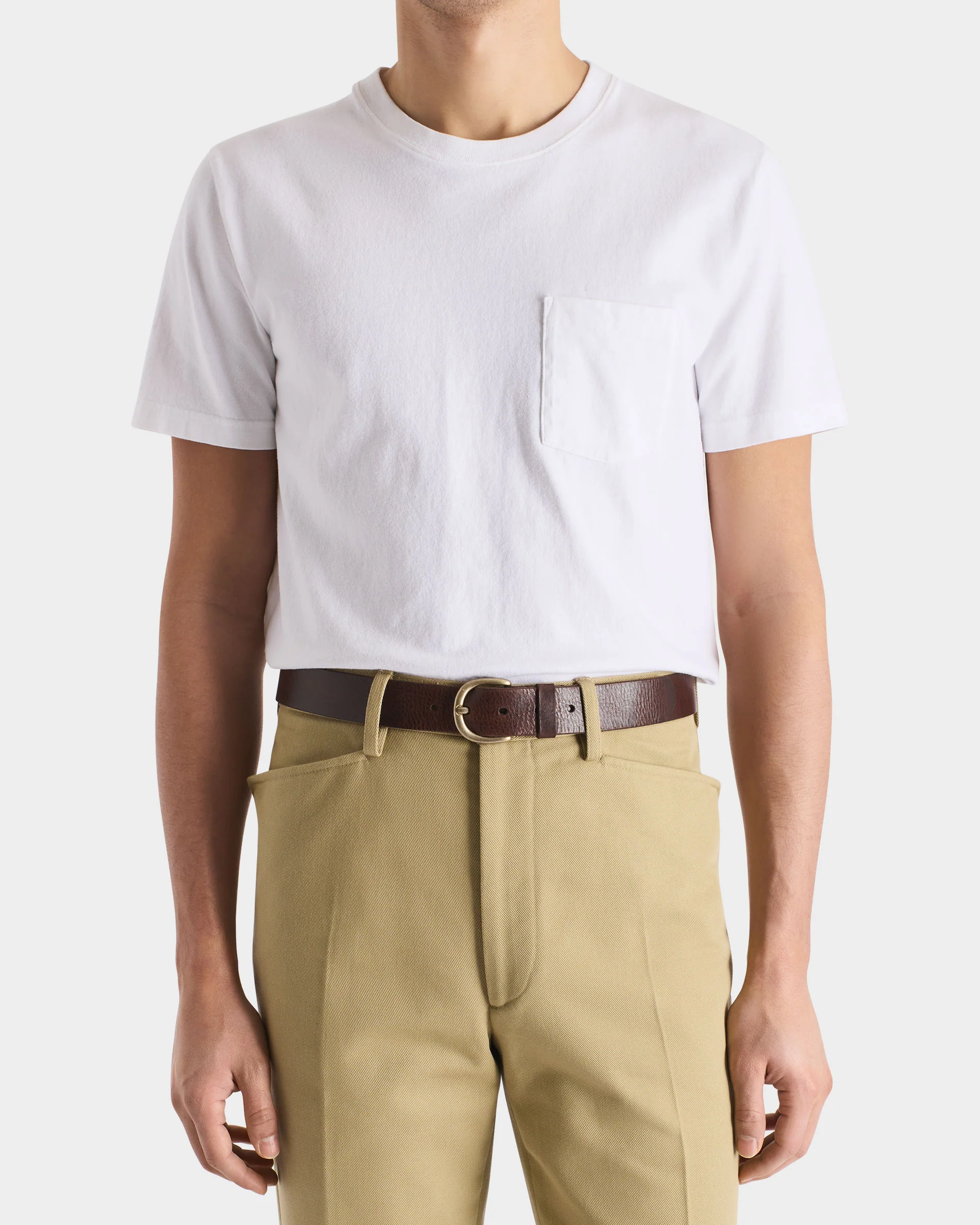 CEINTURE LARGE EN CUIR DE VEAU TANNAGE VÉGÉTAL - MARRON FONCÉ - Image 3