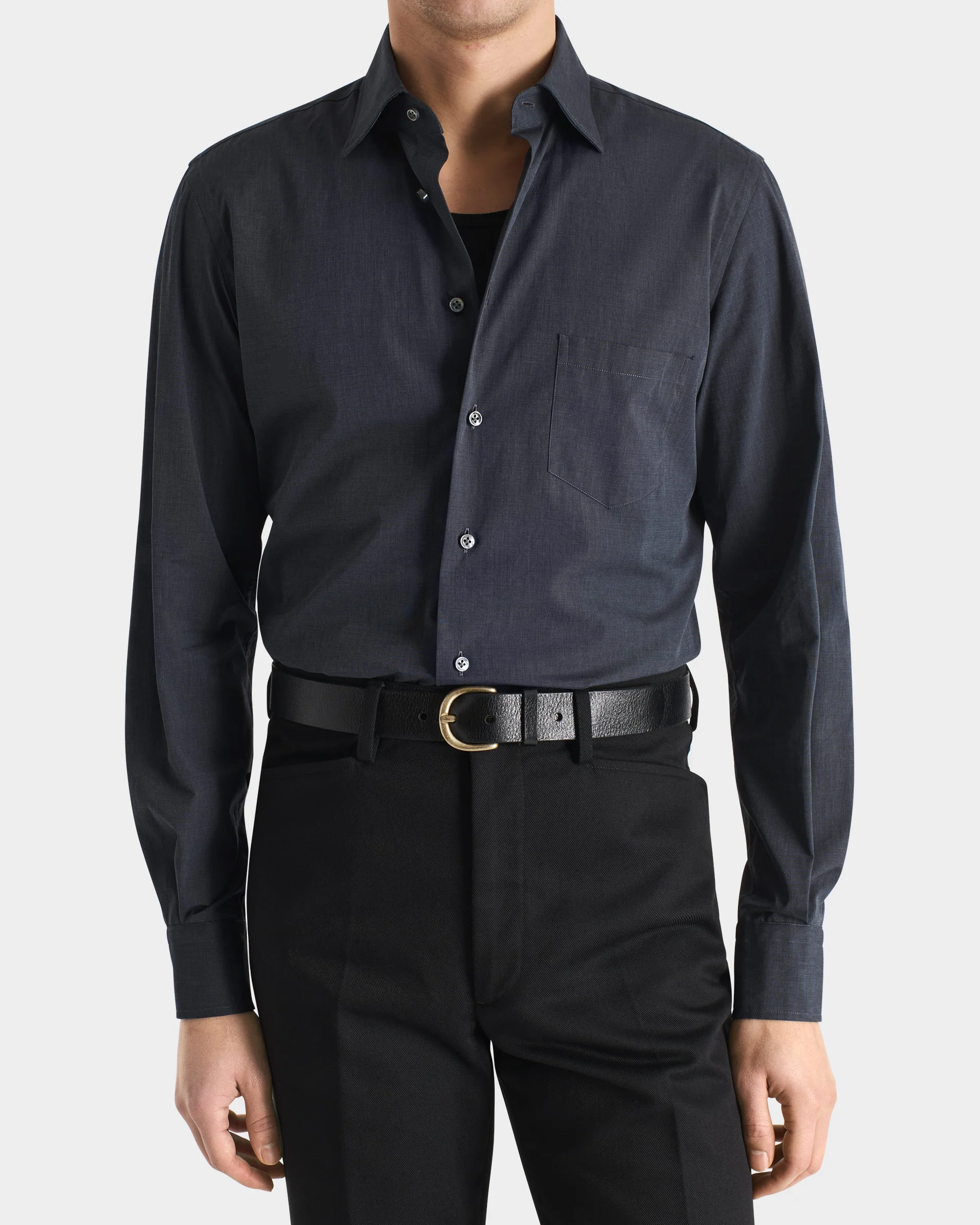 CEINTURE LARGE EN CUIR DE VEAU TANNAGE VÉGÉTAL - NOIRE - Image 3