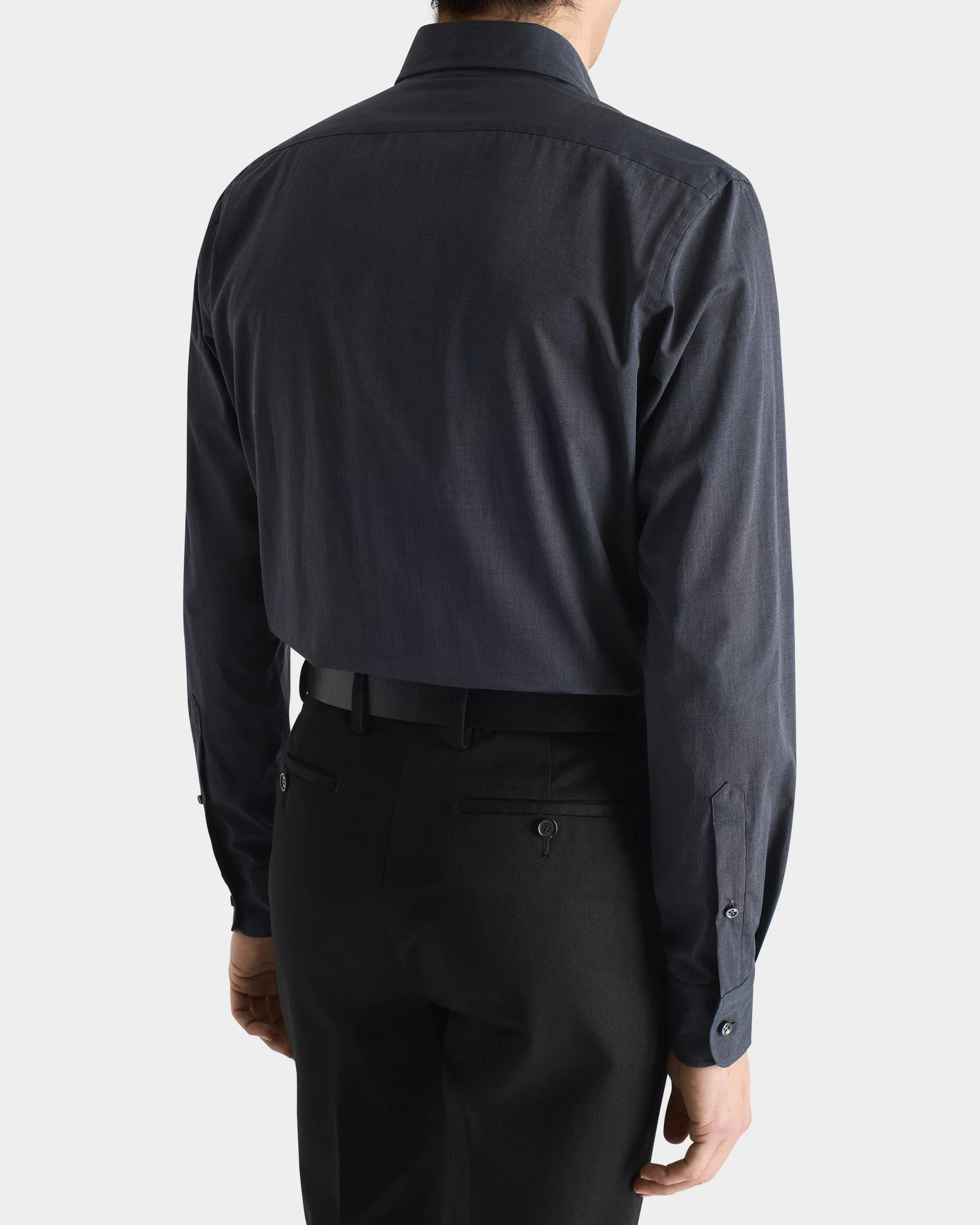 CHEMISE COL CLASSIQUE EN DRAP DE COTON - GRIS ARDOISE - Image 5