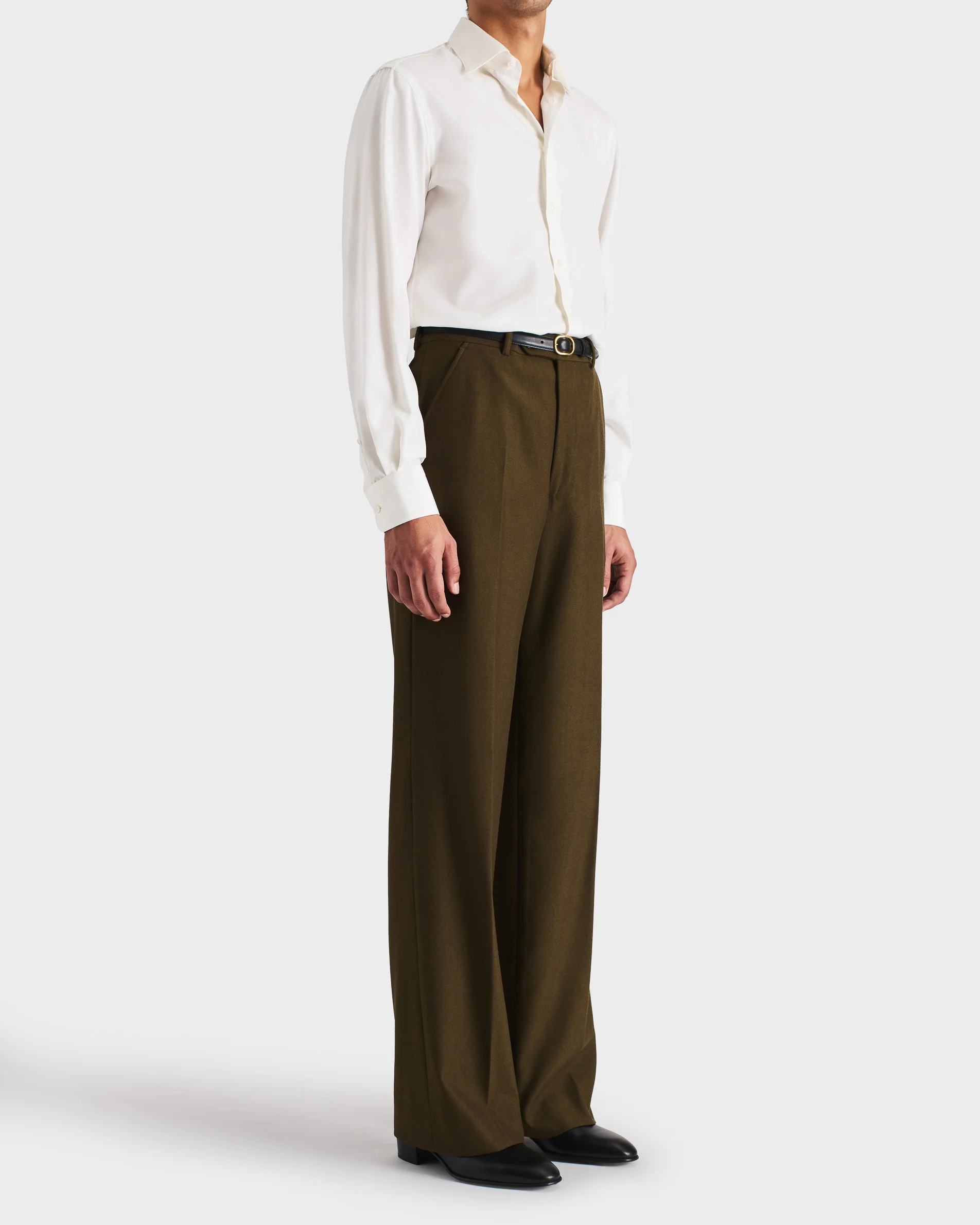 CHEMISE COL CLASSIQUE EN POPELINE DE SOIE - BLANC CASSÉ - Image 5