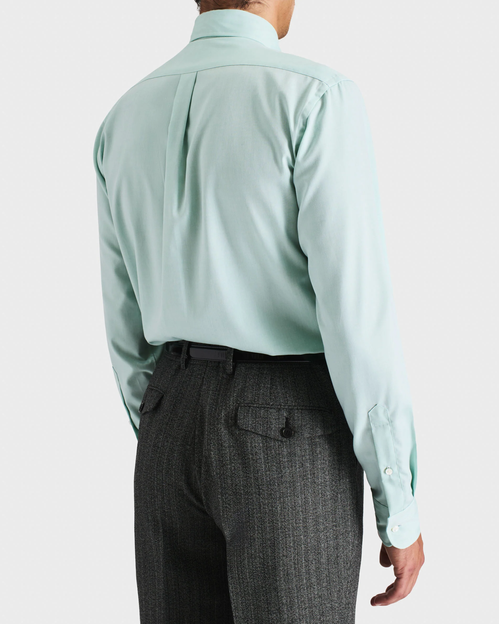 CHEMISE COL LARGE BOUTONNĂ EN PINPOINT DE COTON - MENTHE - Image 6