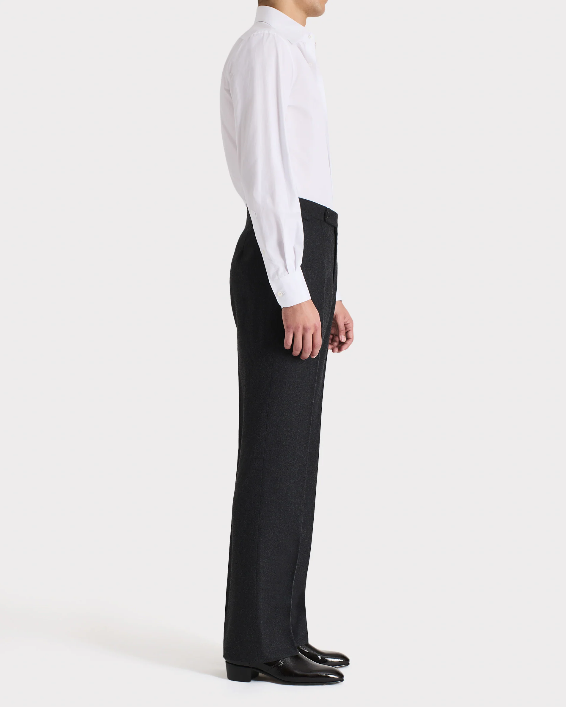 CHEMISE COL LARGE EN POPELINE DE COTON - BLANCHE - Image 3