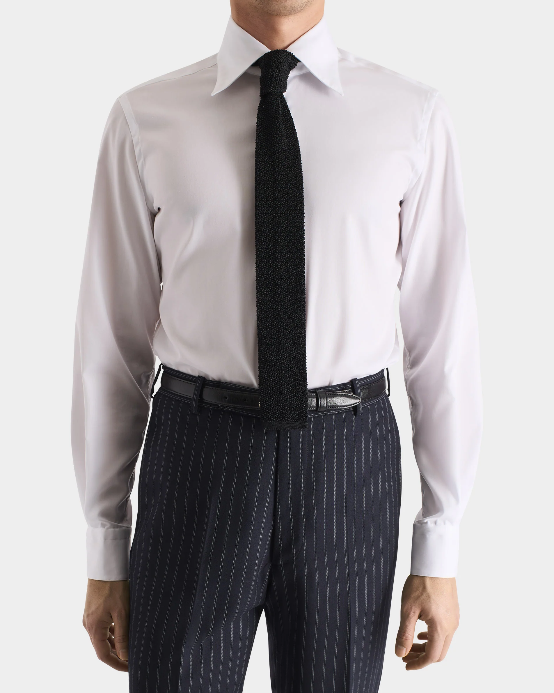 CHEMISE COL LARGE EN POPELINE DE COTON SUPIMA - BLANCHE