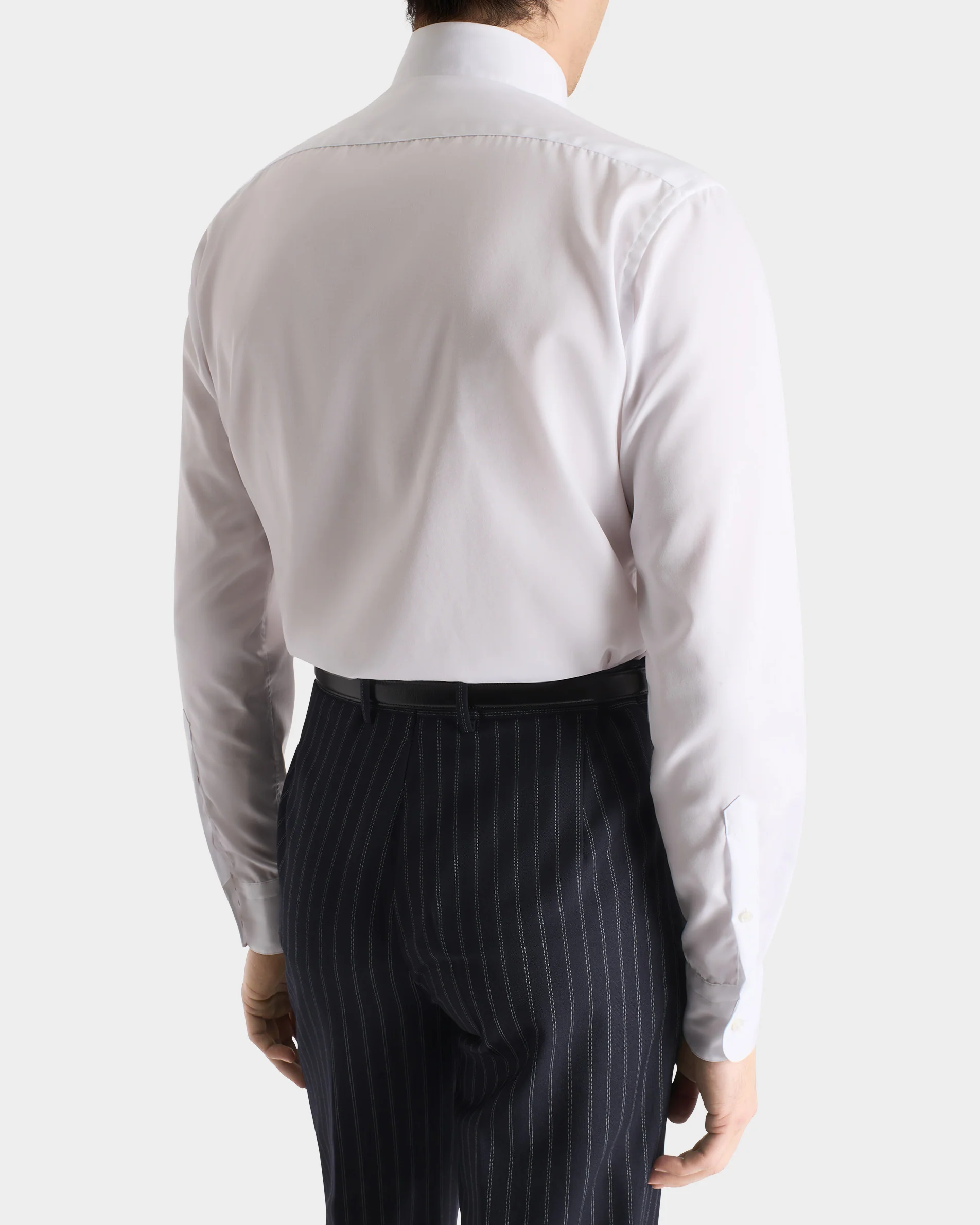 CHEMISE COL LARGE EN POPELINE DE COTON SUPIMA - BLANCHE - Image 5