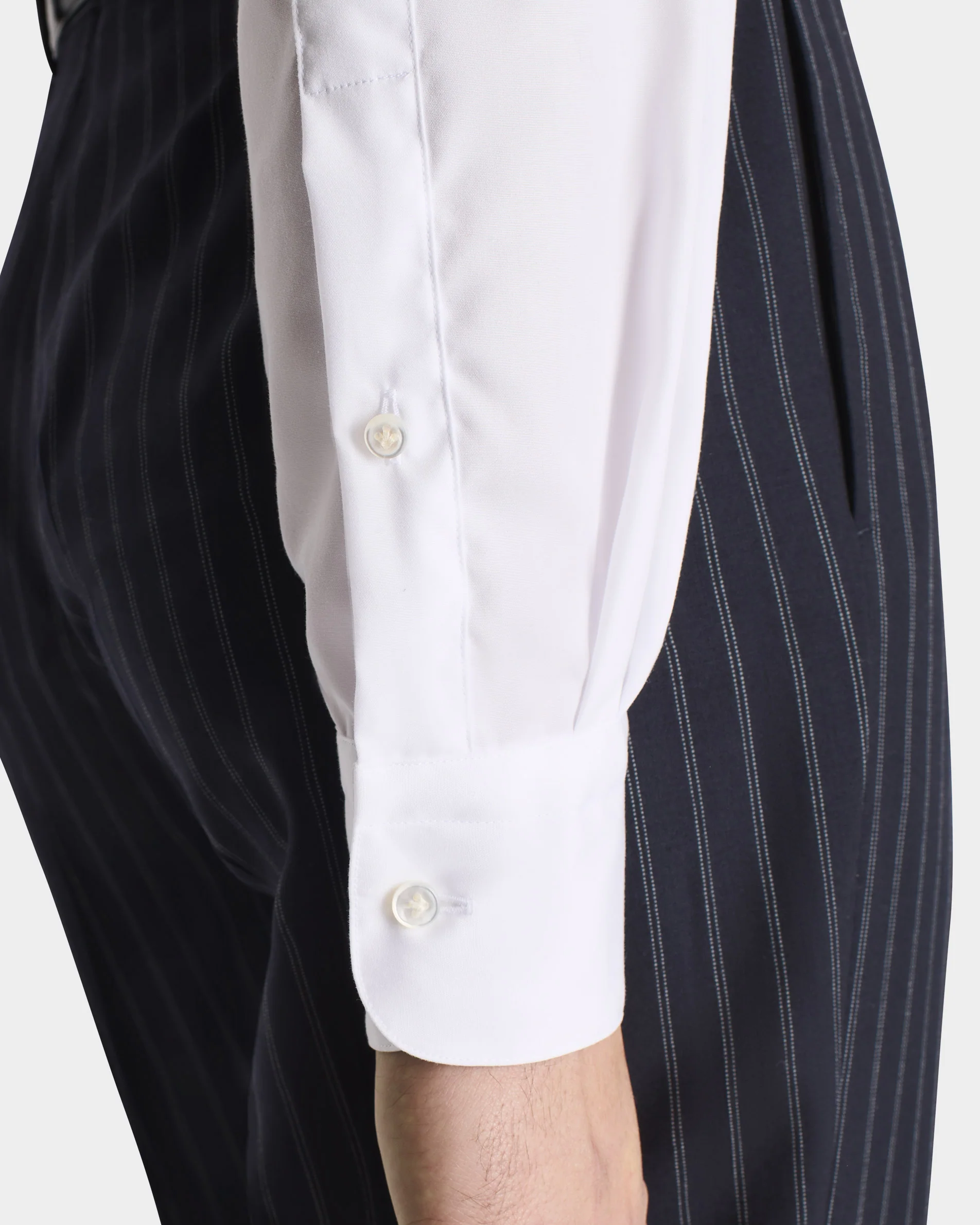 CHEMISE COL LARGE EN POPELINE DE COTON SUPIMA - BLANCHE - Image 6