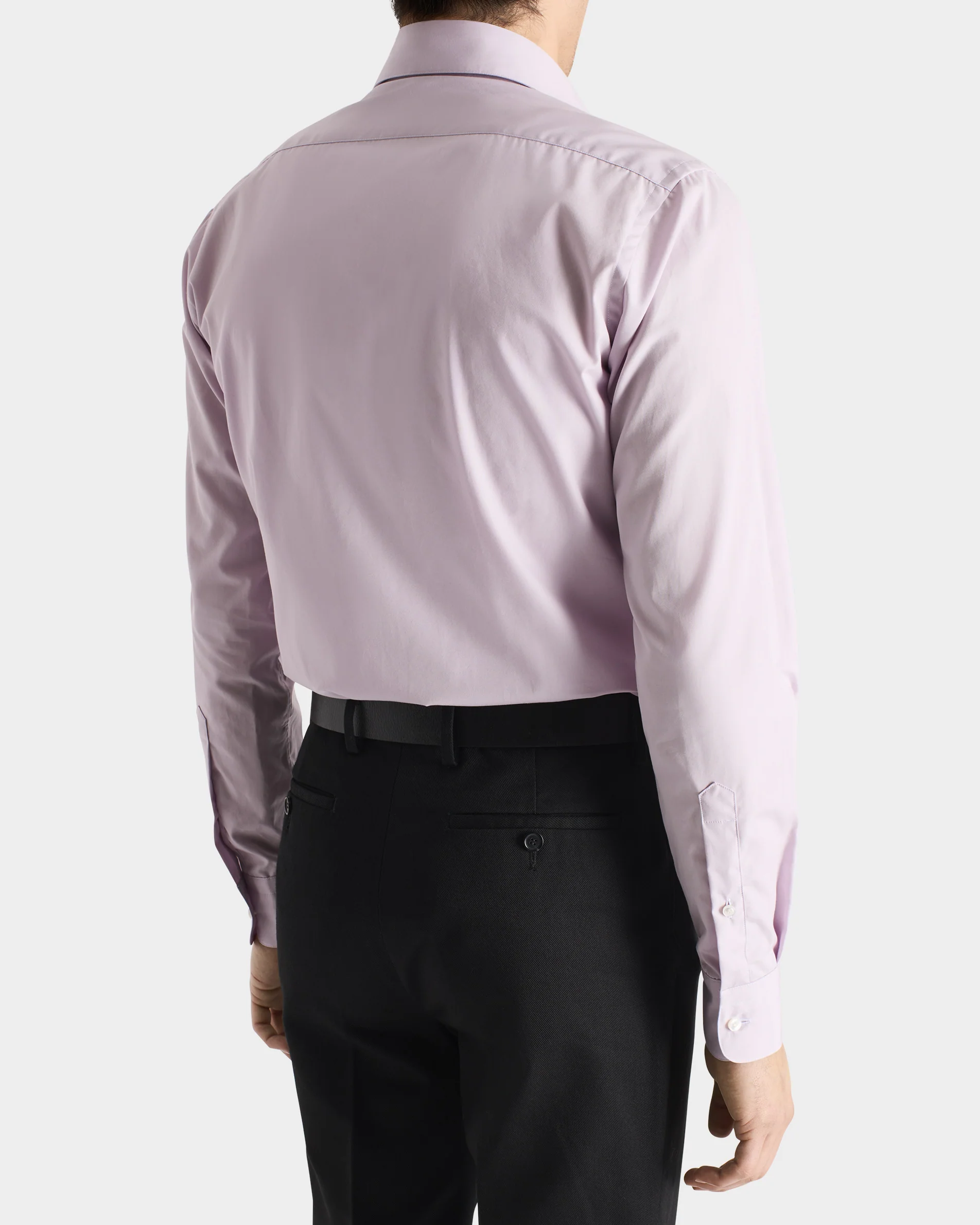 CHEMISE COL LARGE EN POPELINE DE COTON SUPIMA - LILAS - Image 3