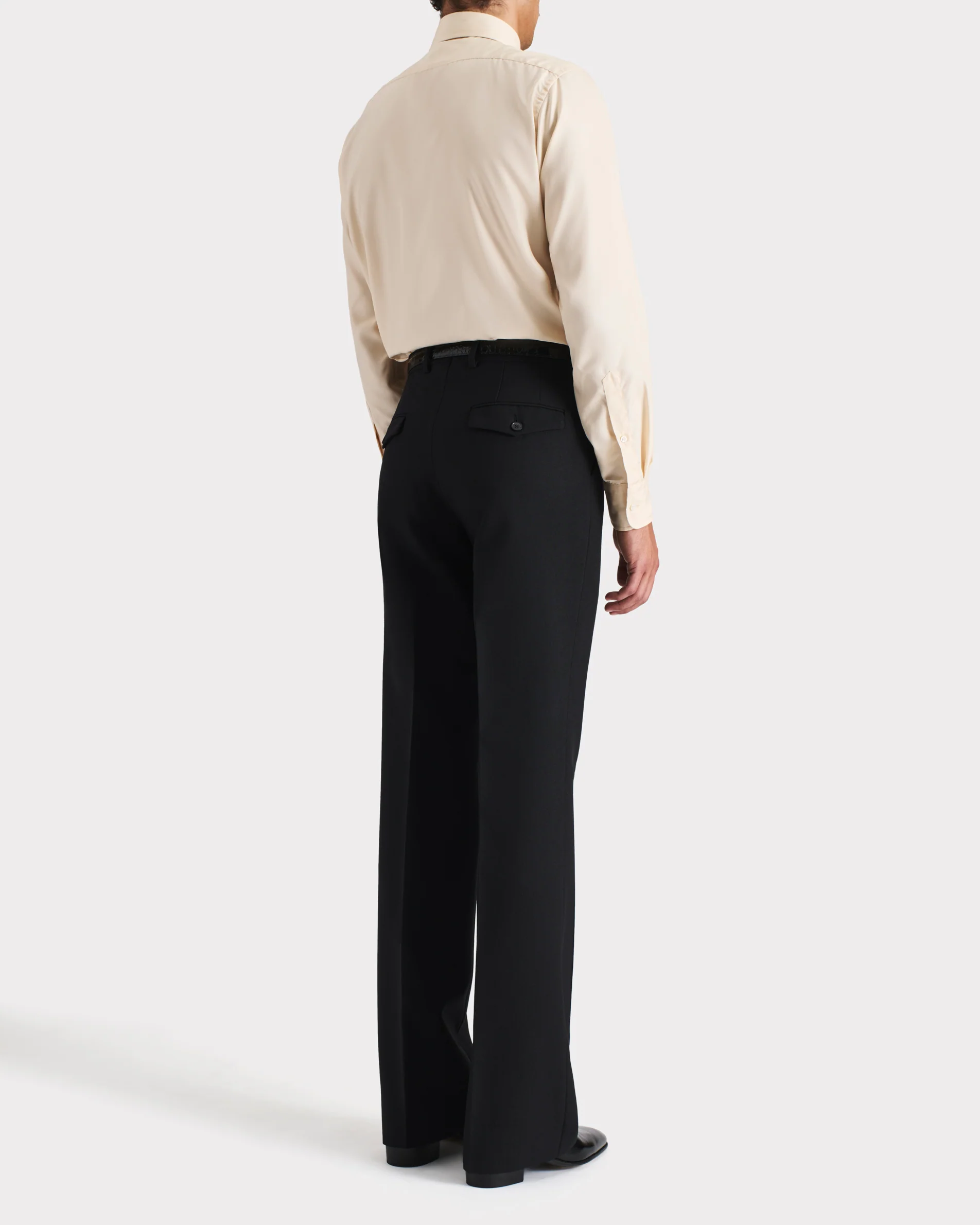 CHEMISE COL LARGE EN POPELINE DE SOIE - VANILLE - Image 6