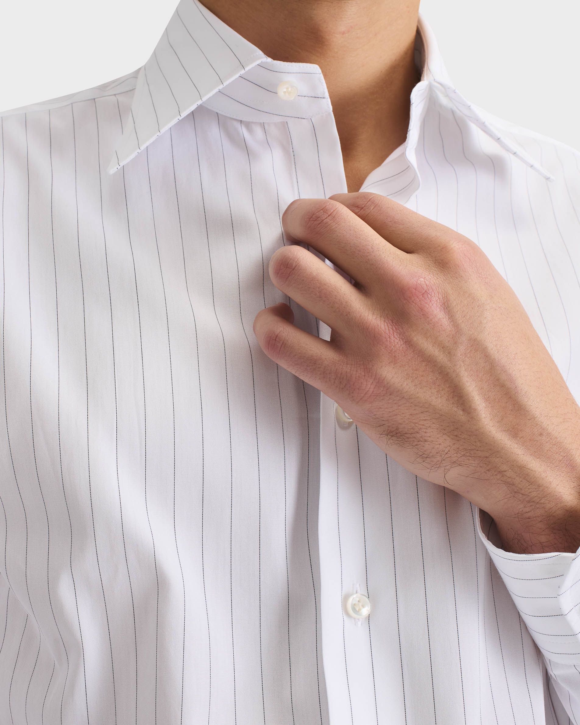 CHEMISE COL LARGE EN POPELINE DE COTON - RAYURES GAINSBOURG - Image 3