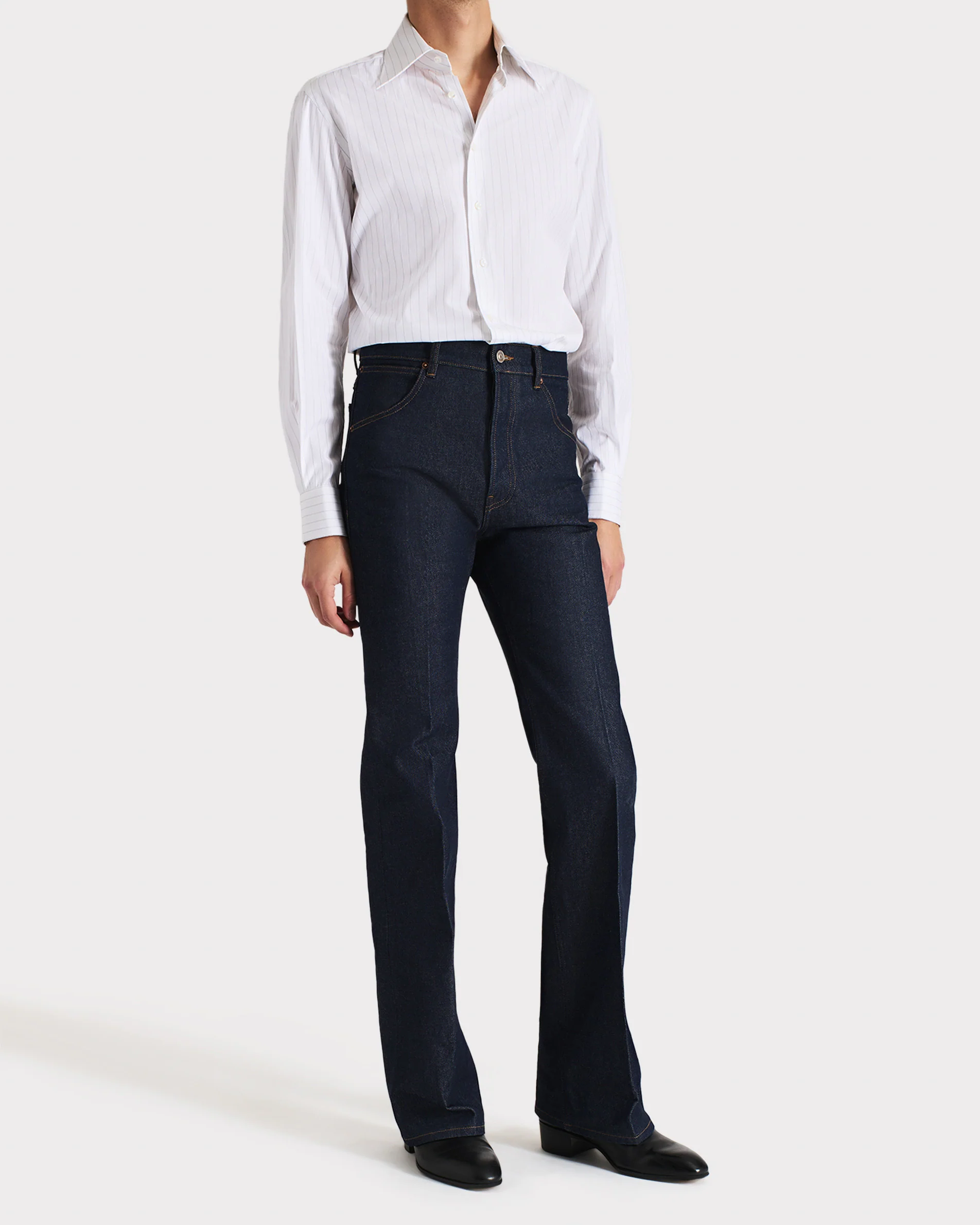 CHEMISE COL LARGE EN POPELINE DE COTON - RAYURES GAINSBOURG - Image 4