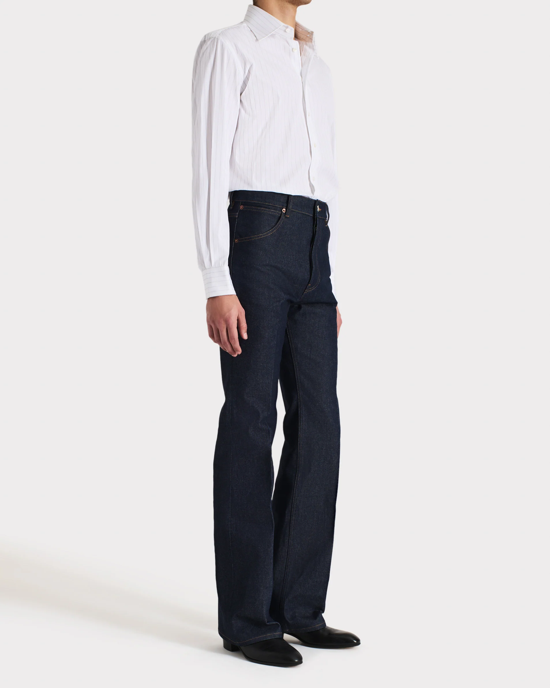 CHEMISE COL LARGE EN POPELINE DE COTON - RAYURES GAINSBOURG - Image 5