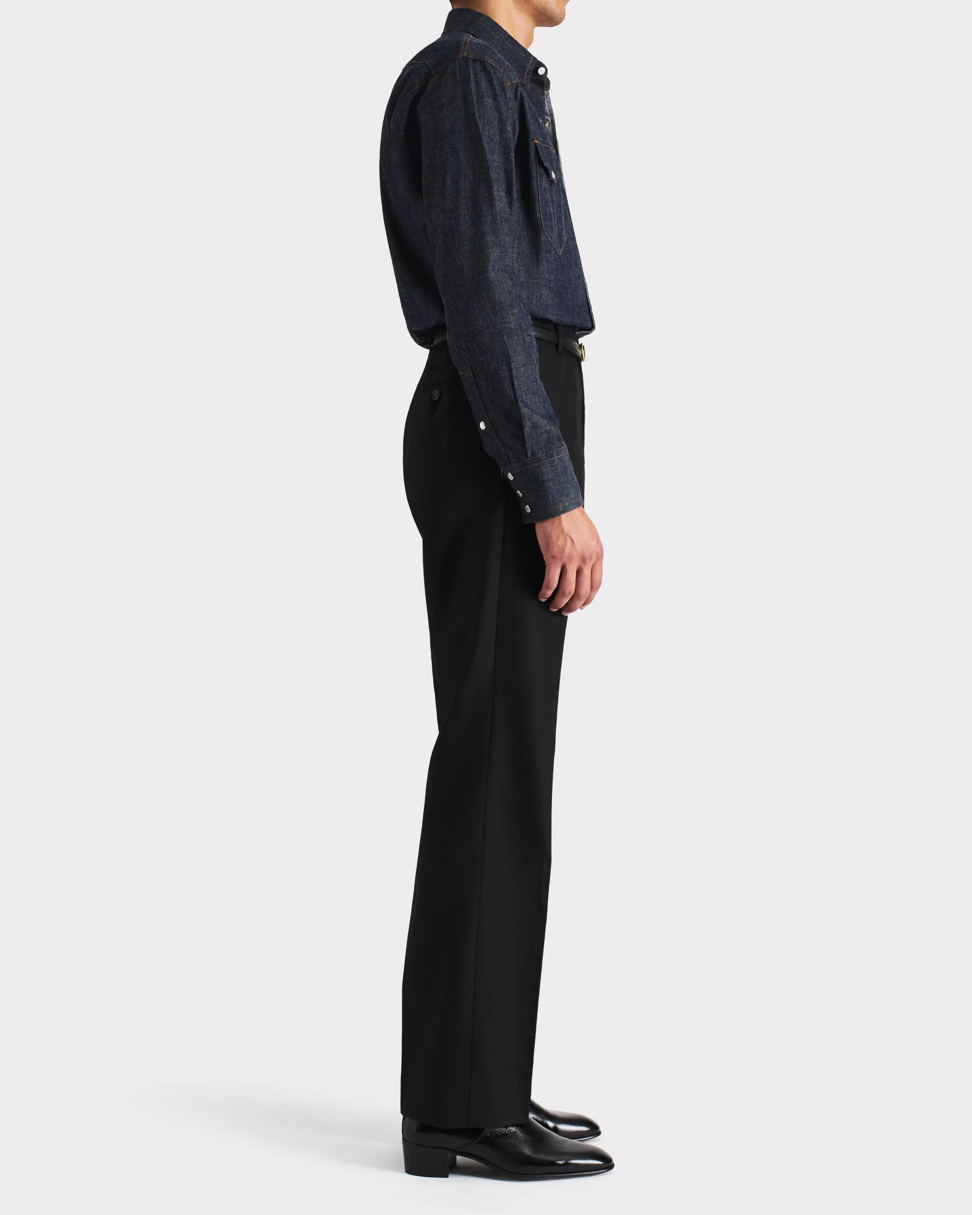 CHEMISE WESTERN EN DENIM DE COTON SELVEDGE - BRUT - Image 3