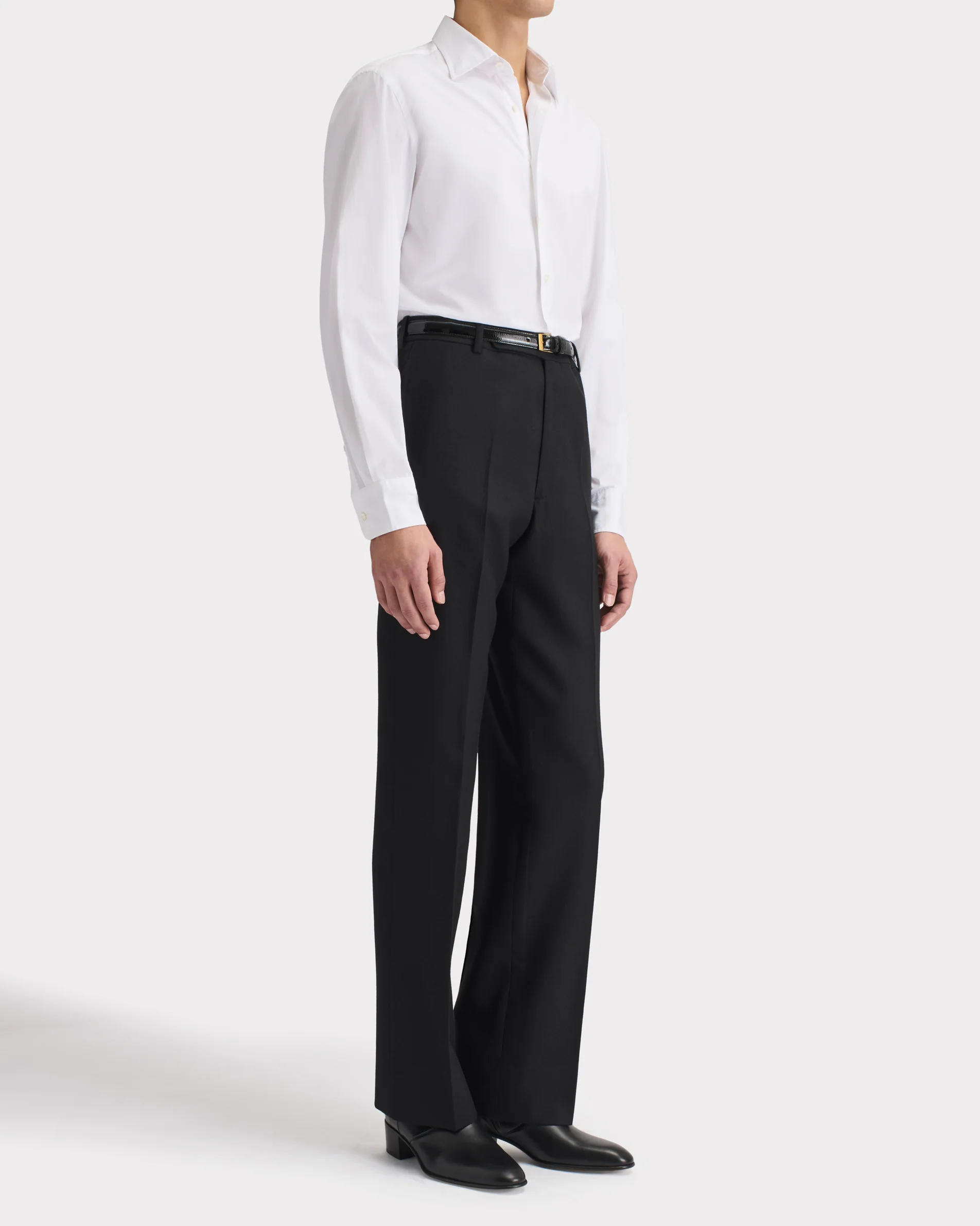 CHEMISE COL CLASSIQUE EN POPELINE DE COTON - BLANCHE - Image 4