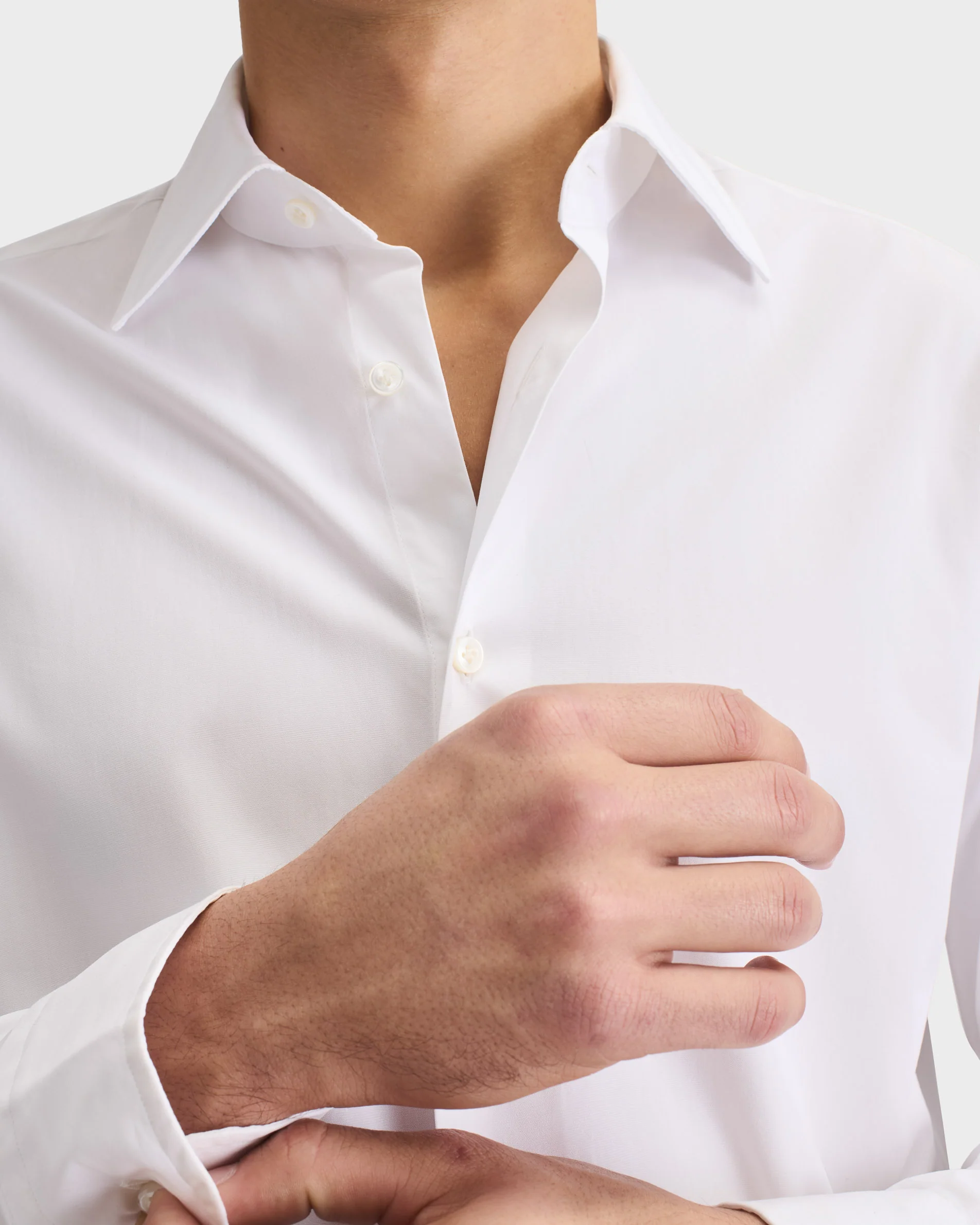CHEMISE COL CLASSIQUE EN POPELINE DE COTON - BLANCHE - Image 6