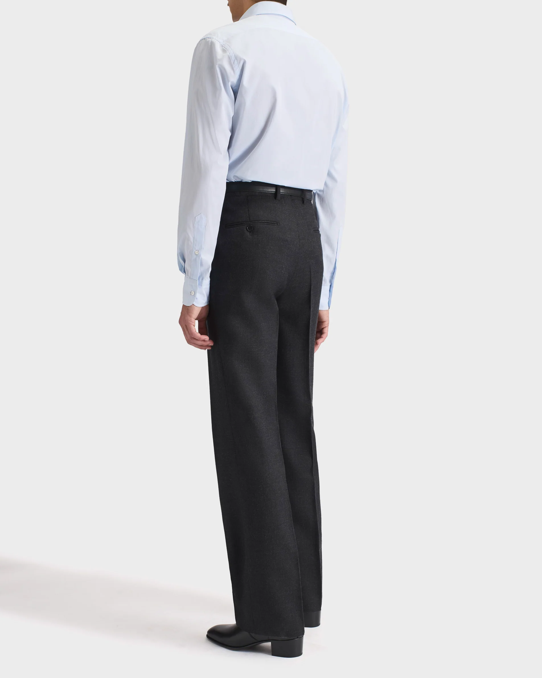 CHEMISE COL CLASSIQUE EN POPELINE DE COTON - BLEU CIEL - Image 5