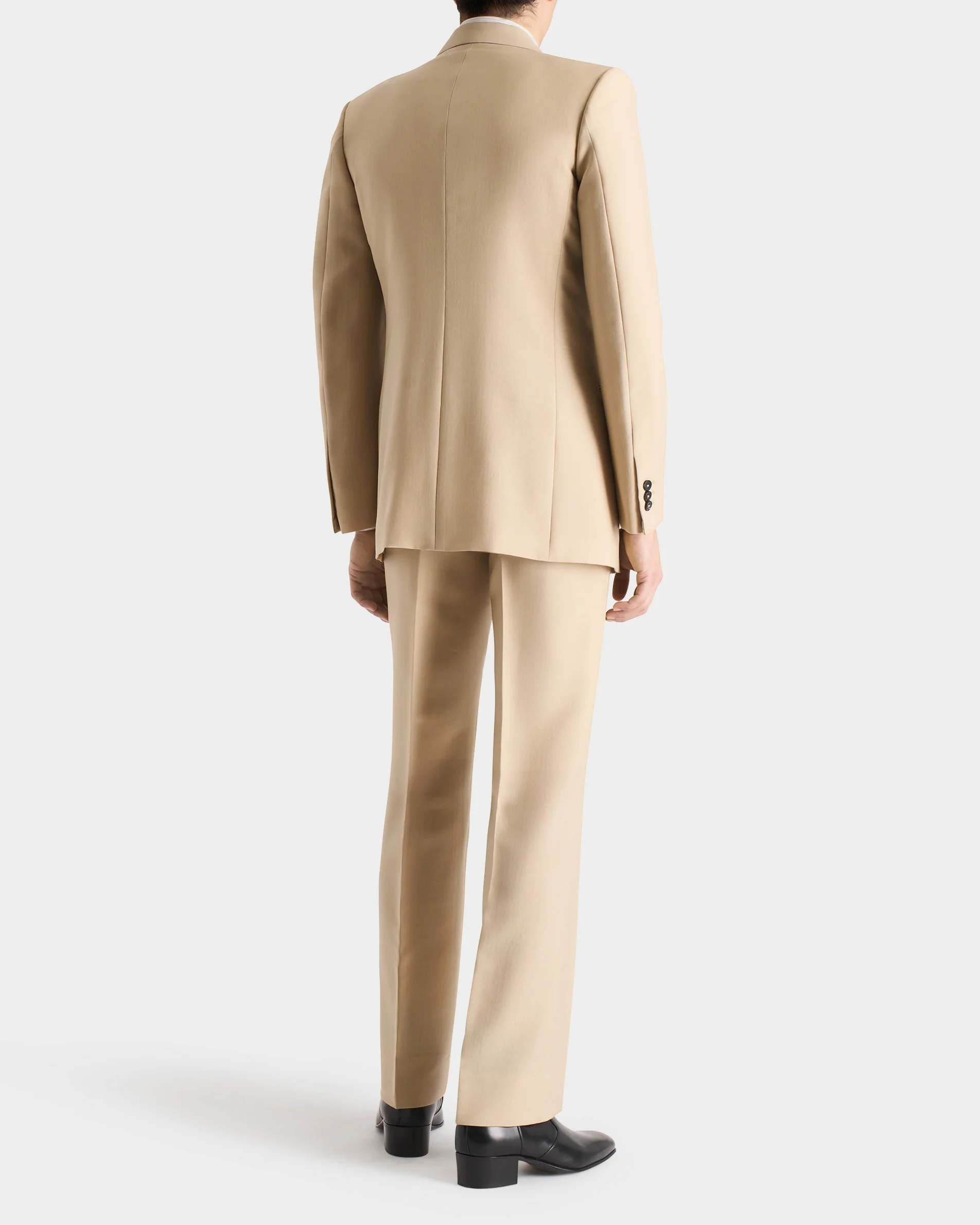 COSTUME CROISÉ EN LAINE ET MOHAIR DE CHEVREAU - BEIGE - Image 5