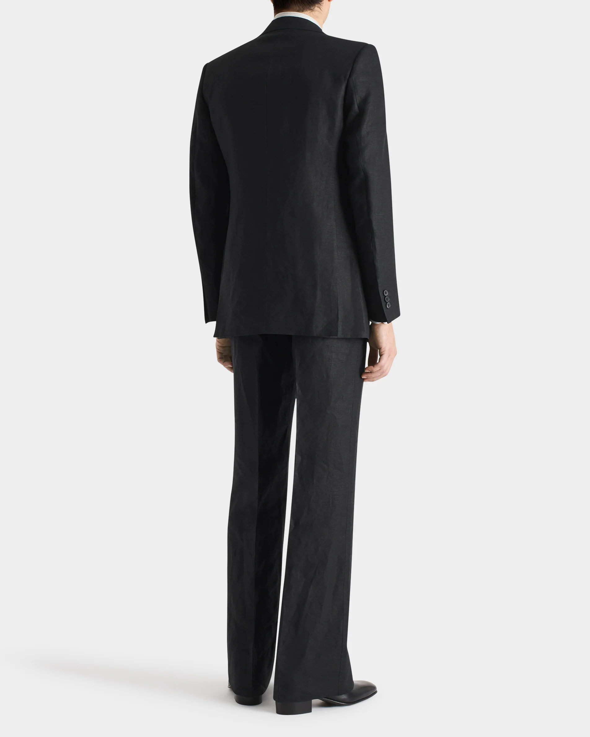 COSTUME DROIT EN LIN - NOIR - Image 3