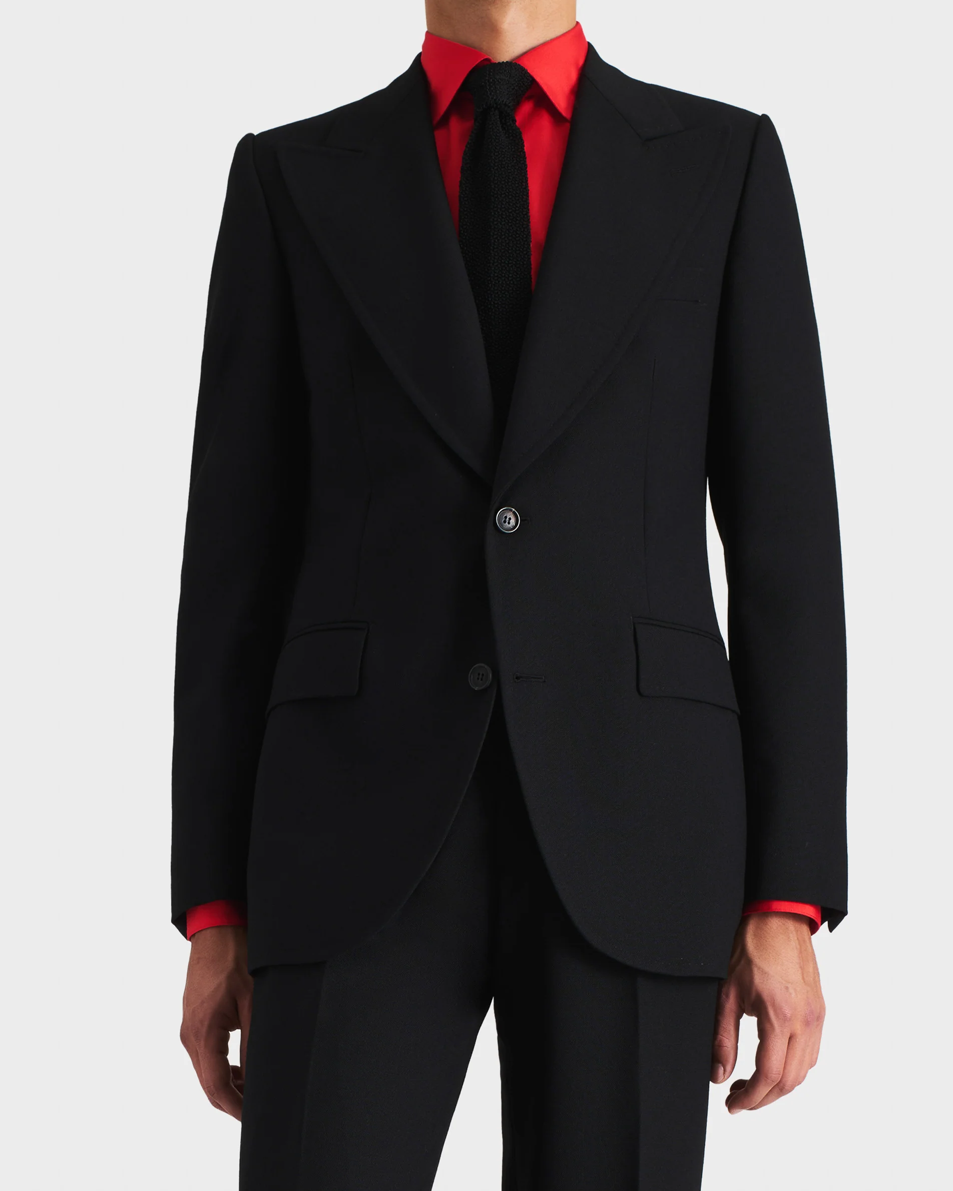 COSTUME DROIT EN FRESCO DE LAINE 3-PLY - NOIR - Image 4