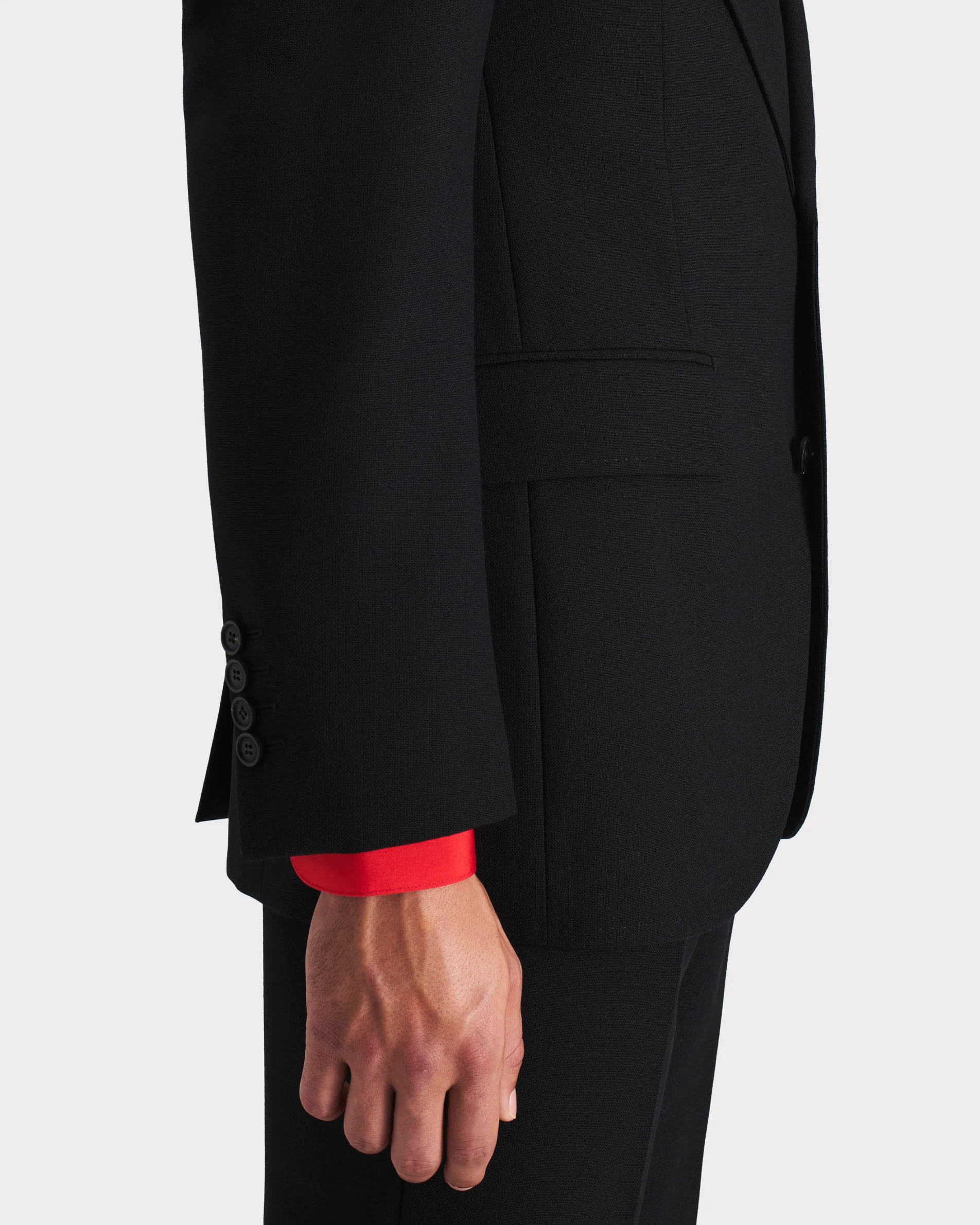 COSTUME DROIT EN FRESCO DE LAINE 3-PLY - NOIR - Image 6