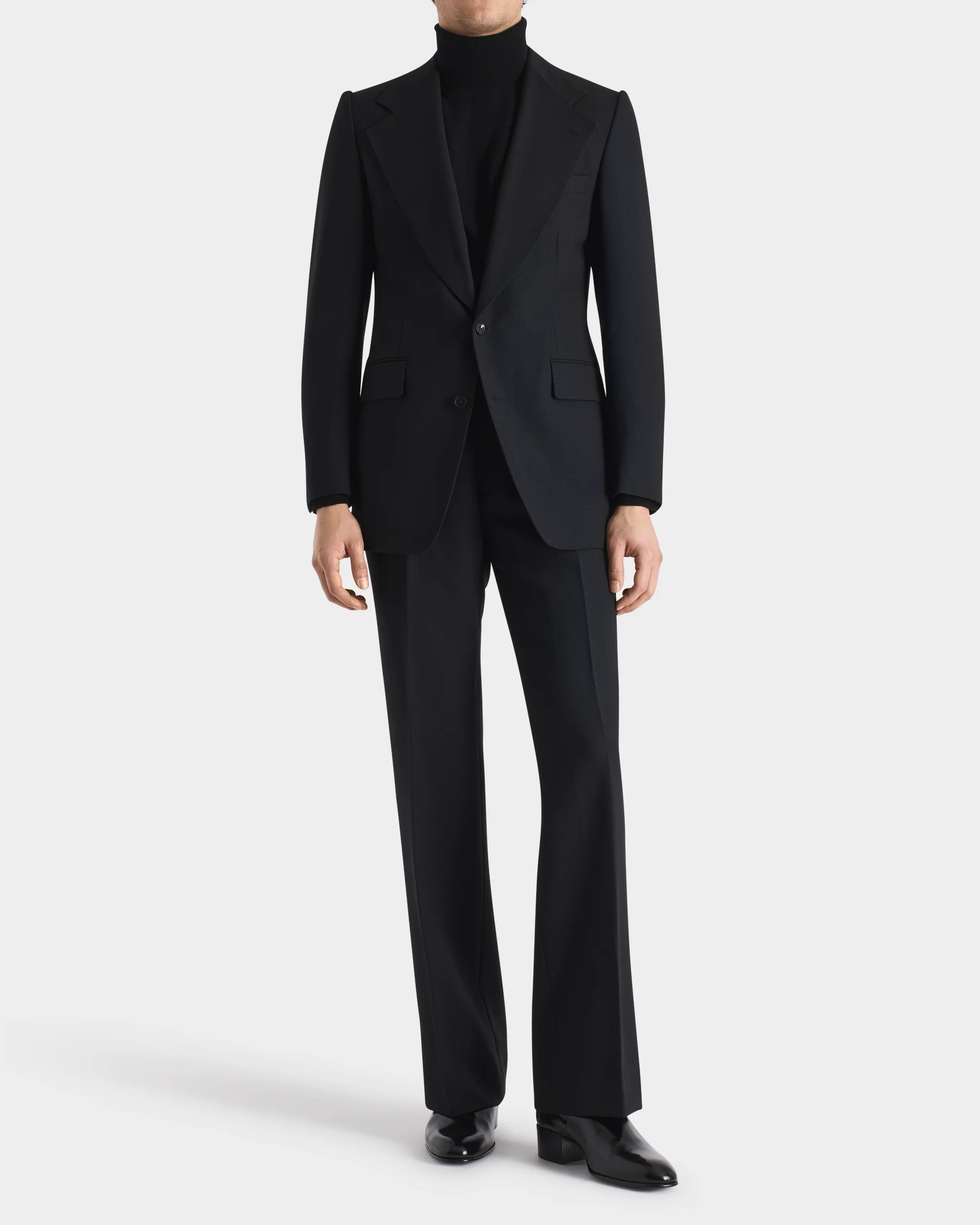 COSTUME DROIT EN FRESCO DE LAINE 3-PLY - NOIR - Image 3