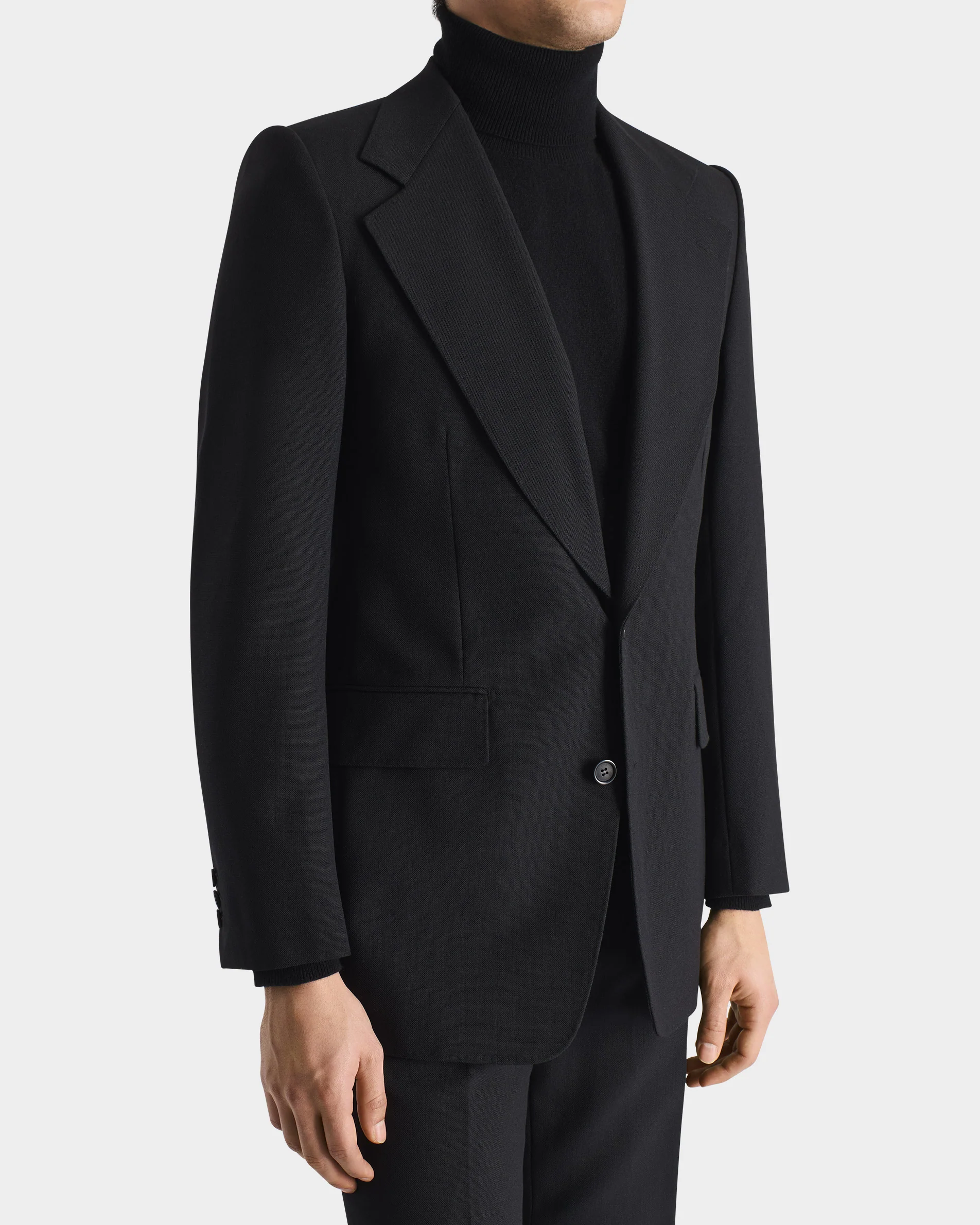 COSTUME DROIT EN FRESCO DE LAINE 3-PLY - NOIR - Image 4