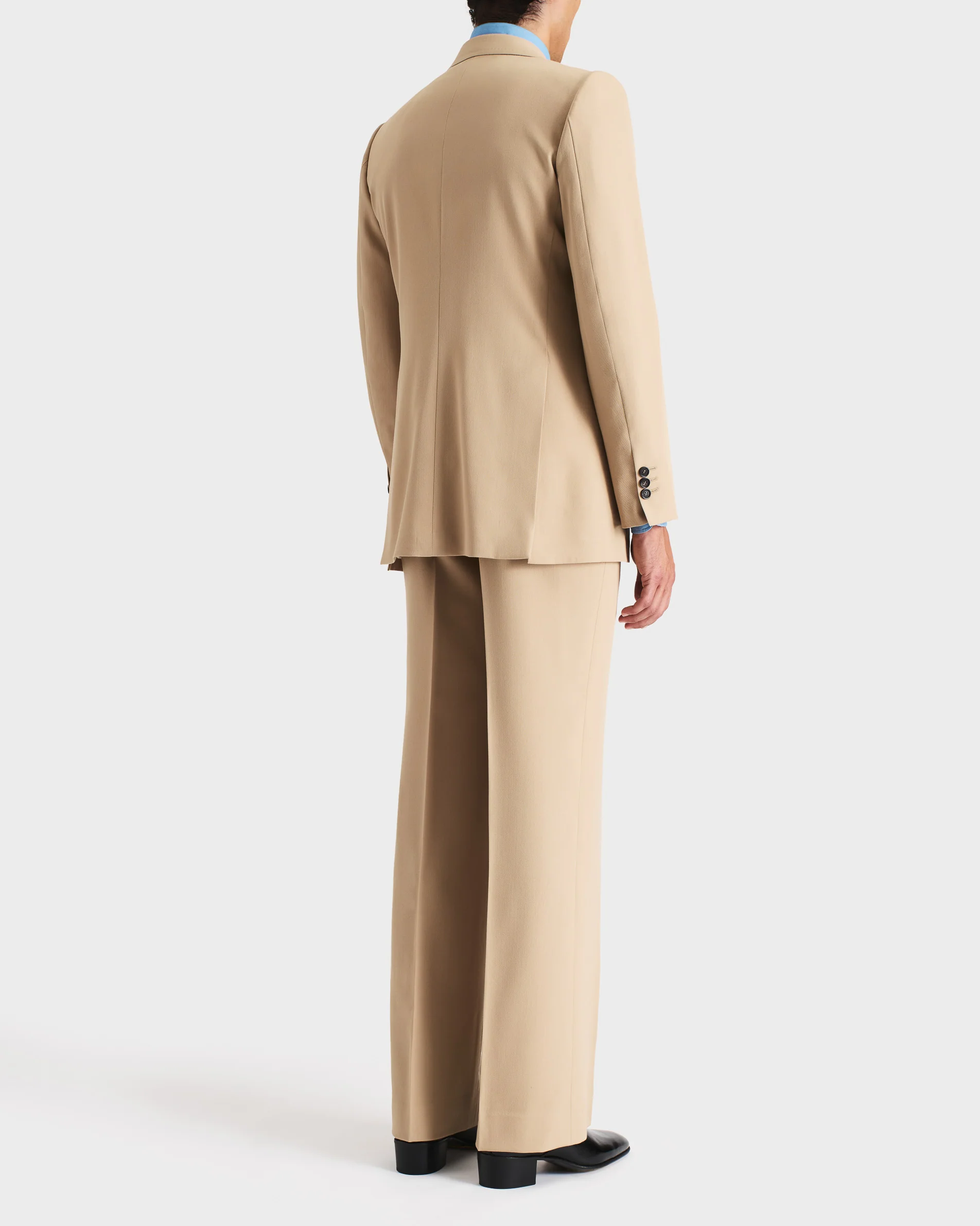 COSTUME DROIT EN GABARDINE DE LAINE - BEIGE - Image 5