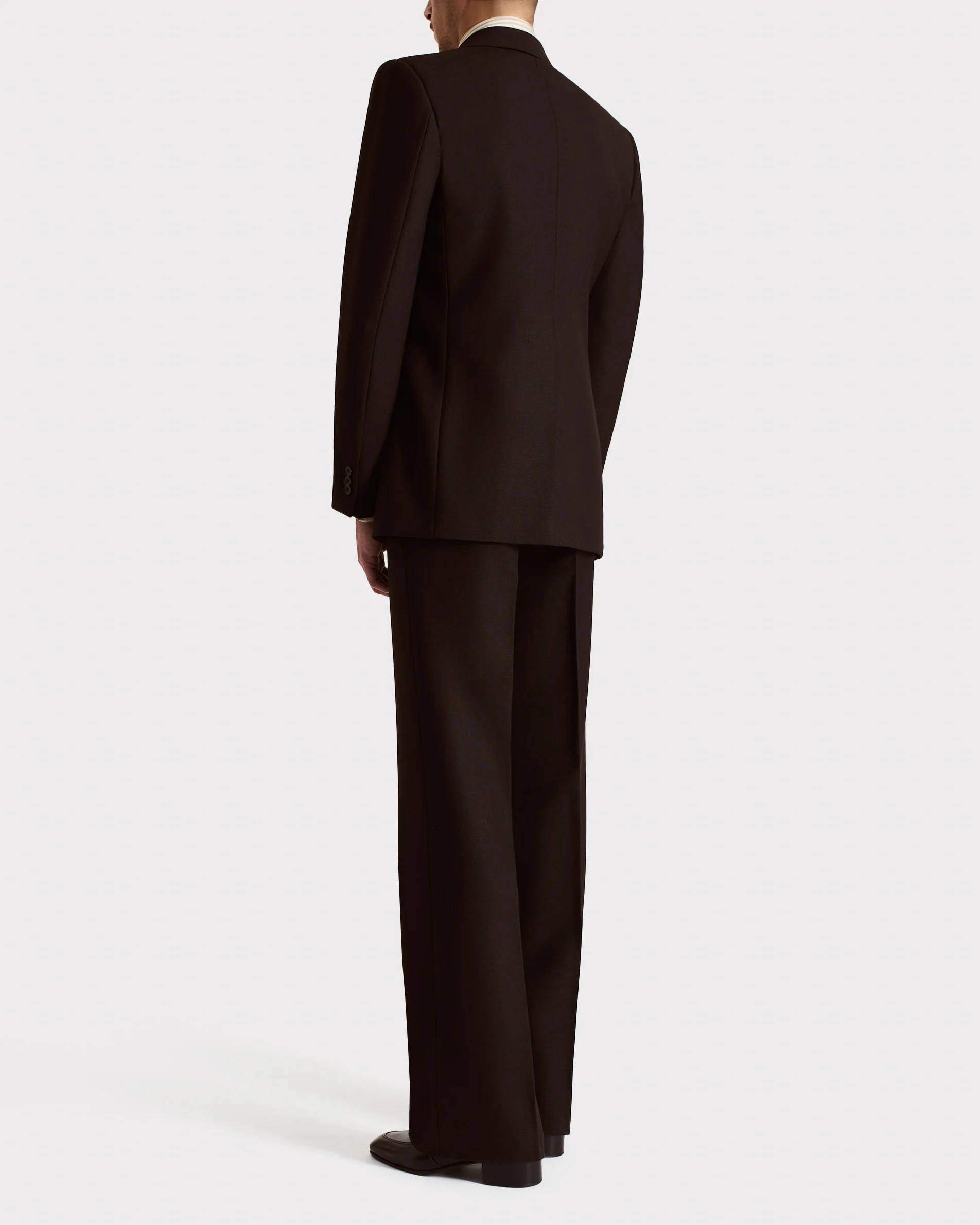 COSTUME DROIT EN FRESCO DE LAINE 3-PLY - CHOCOLAT FONCÉ - Image 4