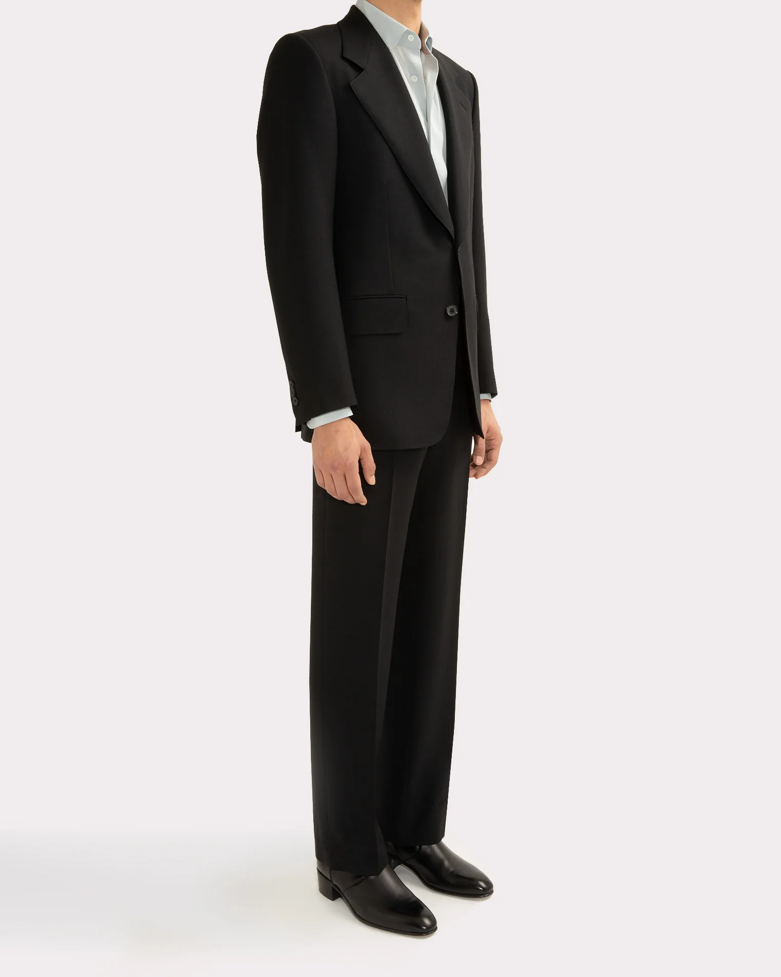 COSTUME DROIT EN FRESCO DE LAINE 2-PLY - NOIR - Image 3