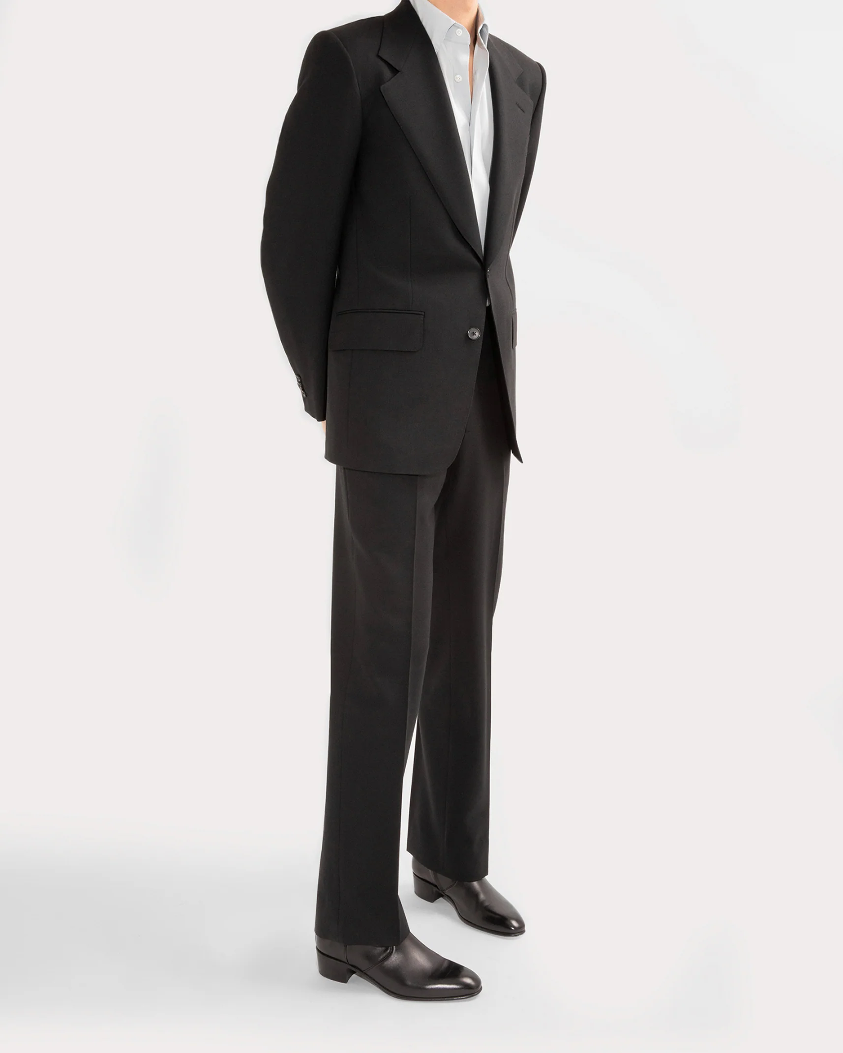 COSTUME DROIT EN FRESCO DE LAINE 2-PLY - NOIR - Image 4