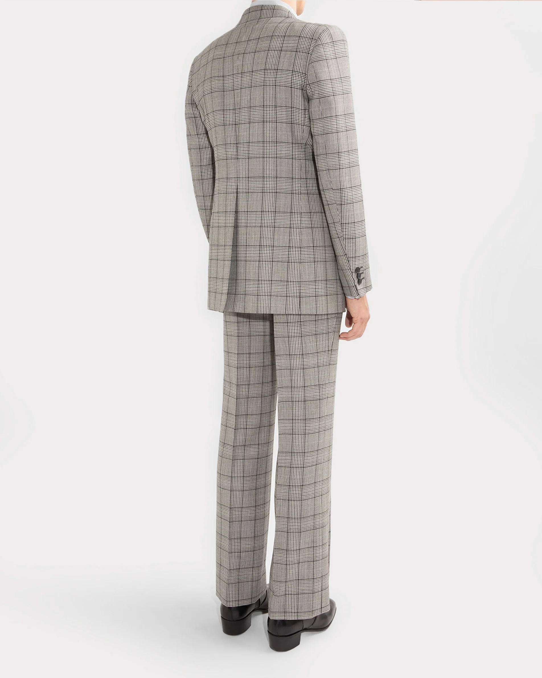 COSTUME DROIT EN LAINE MÉRINOS - PRINCE DE GALLES NOIR ET BLANC - Image 5