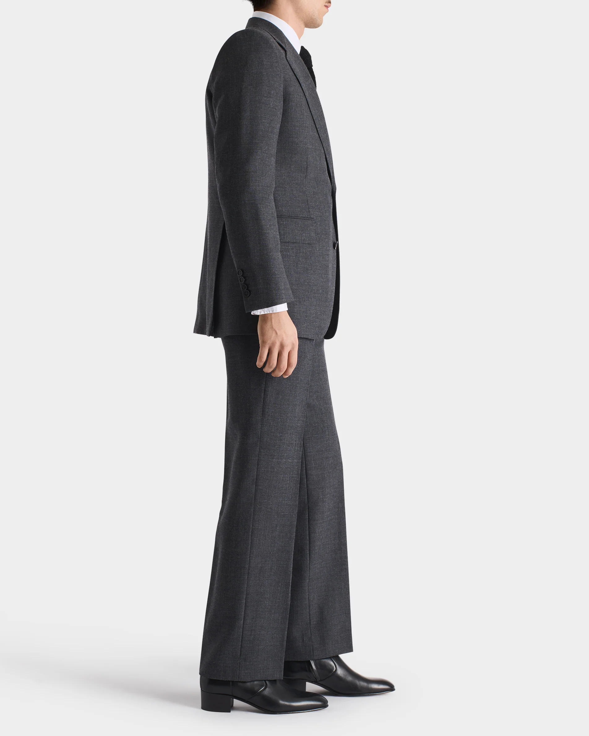 COSTUME DROIT EN FRESCO DE LAINE - GRIS - Image 3