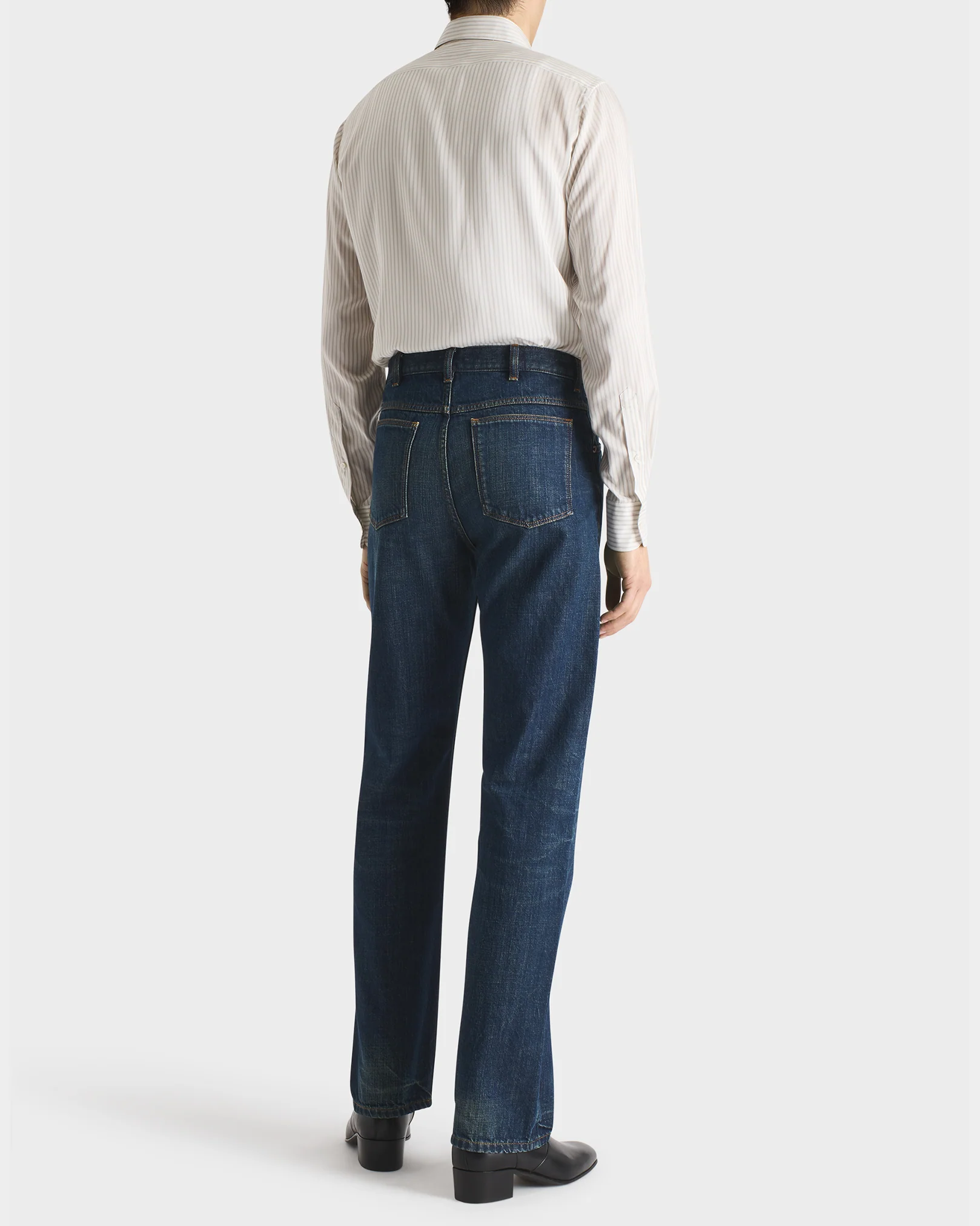 JEAN DROIT EN DENIM DE COTON - INDIGO DÉLAVÉ - Image 5