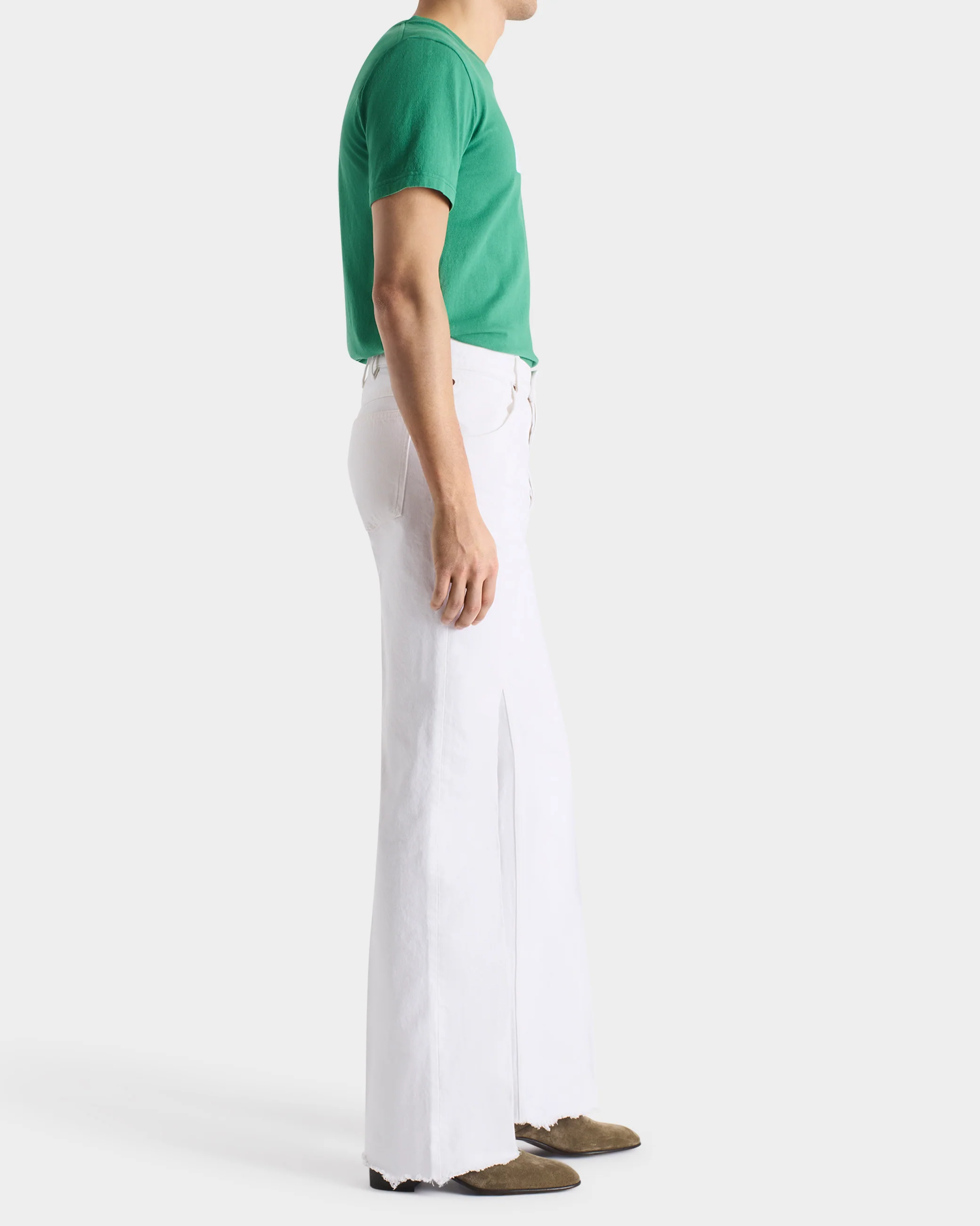 JEAN ÉVASÉ EN DENIM DE COTON - BLANC - Image 3