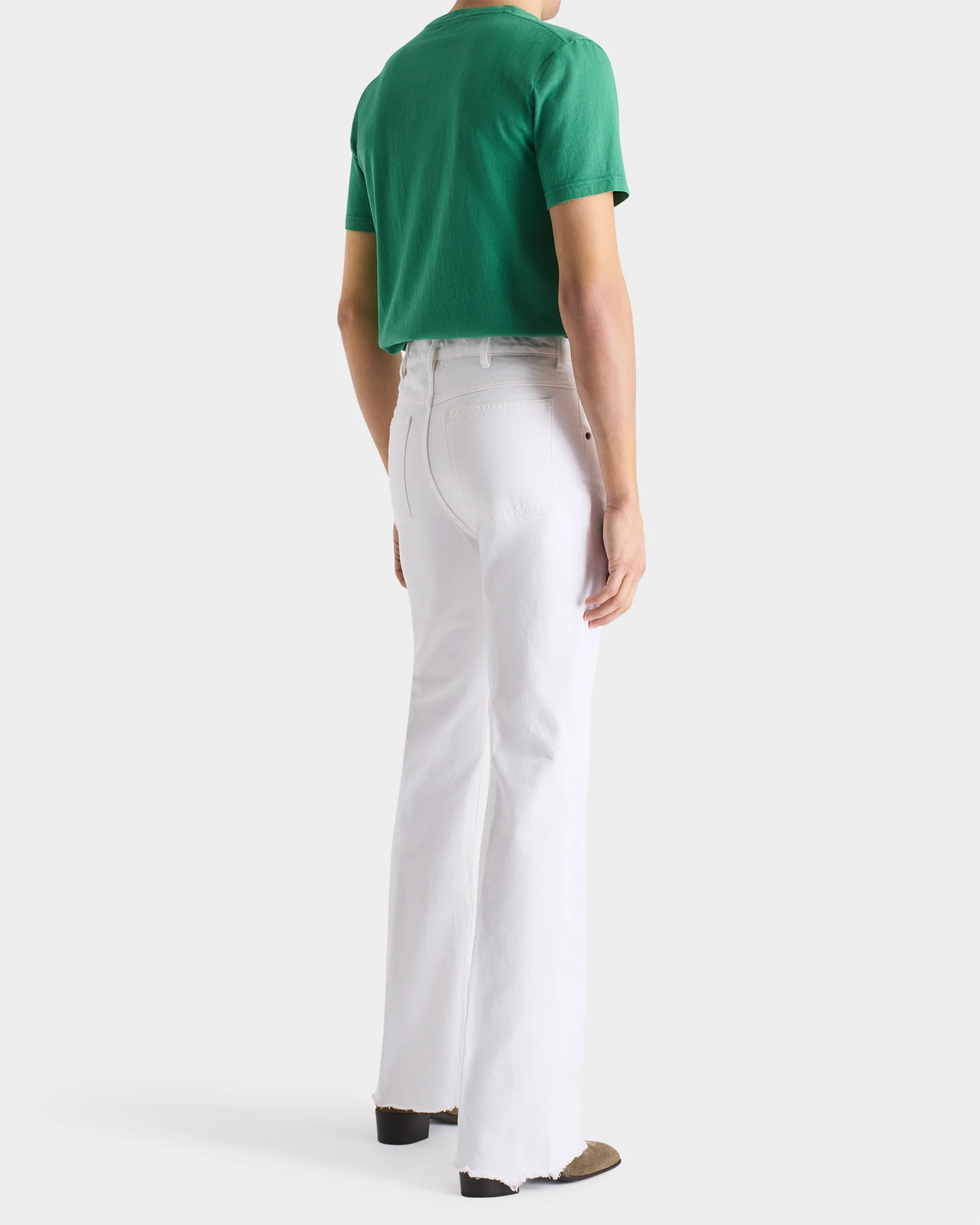 JEAN ÉVASÉ EN DENIM DE COTON - BLANC - Image 5