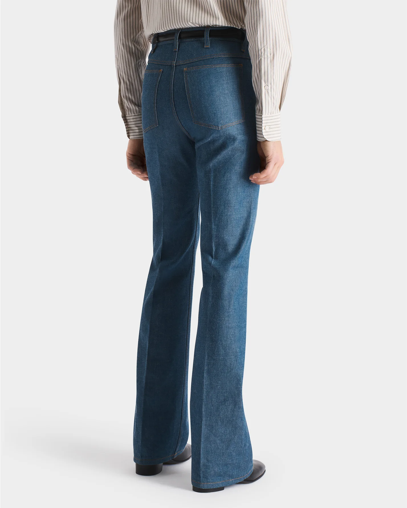 JEAN ÉVASÉ EN DENIM DE COTON - INDIGO GREENCAST - Image 5