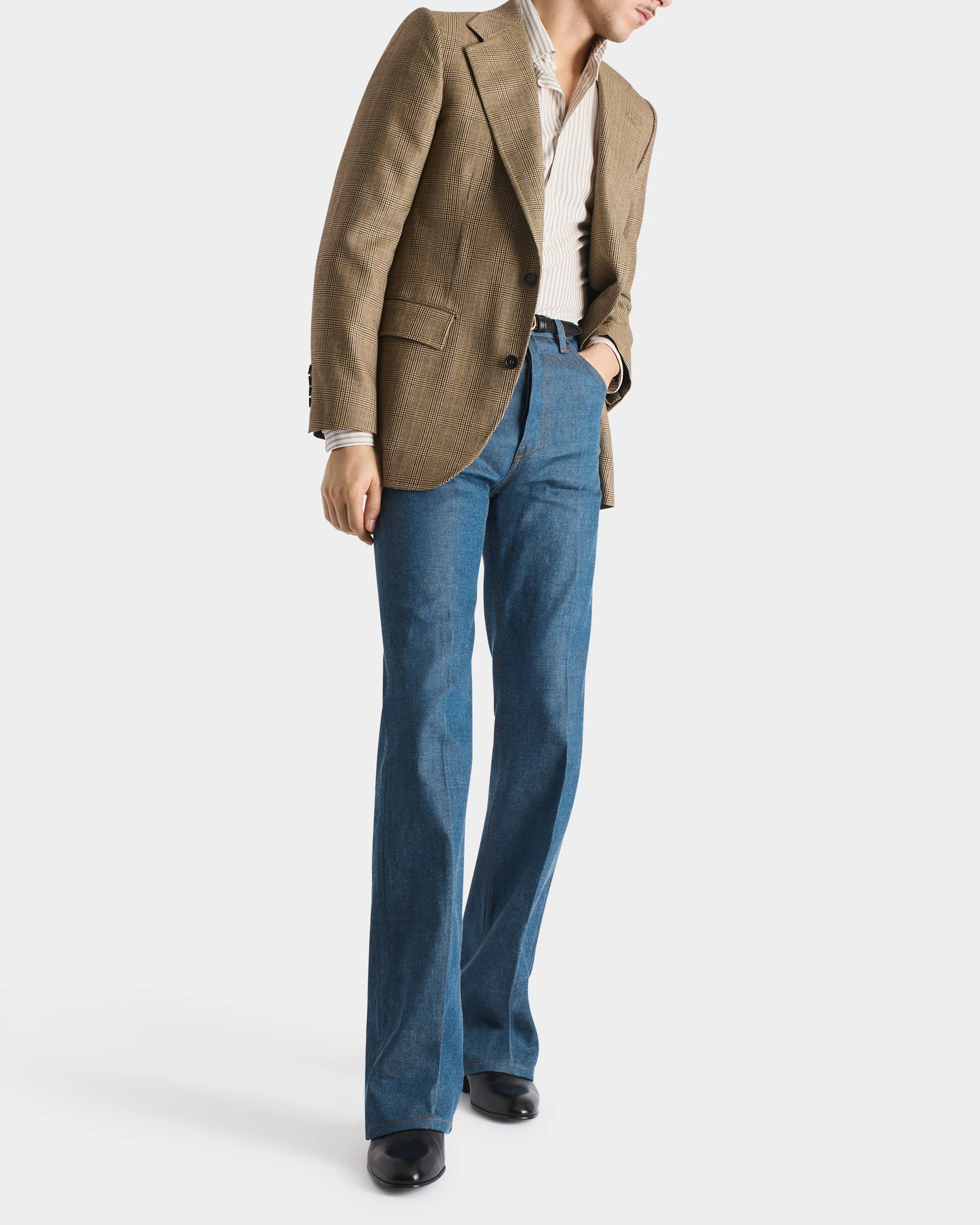 JEAN ÉVASÉ EN DENIM DE COTON - INDIGO GREENCAST - Image 6