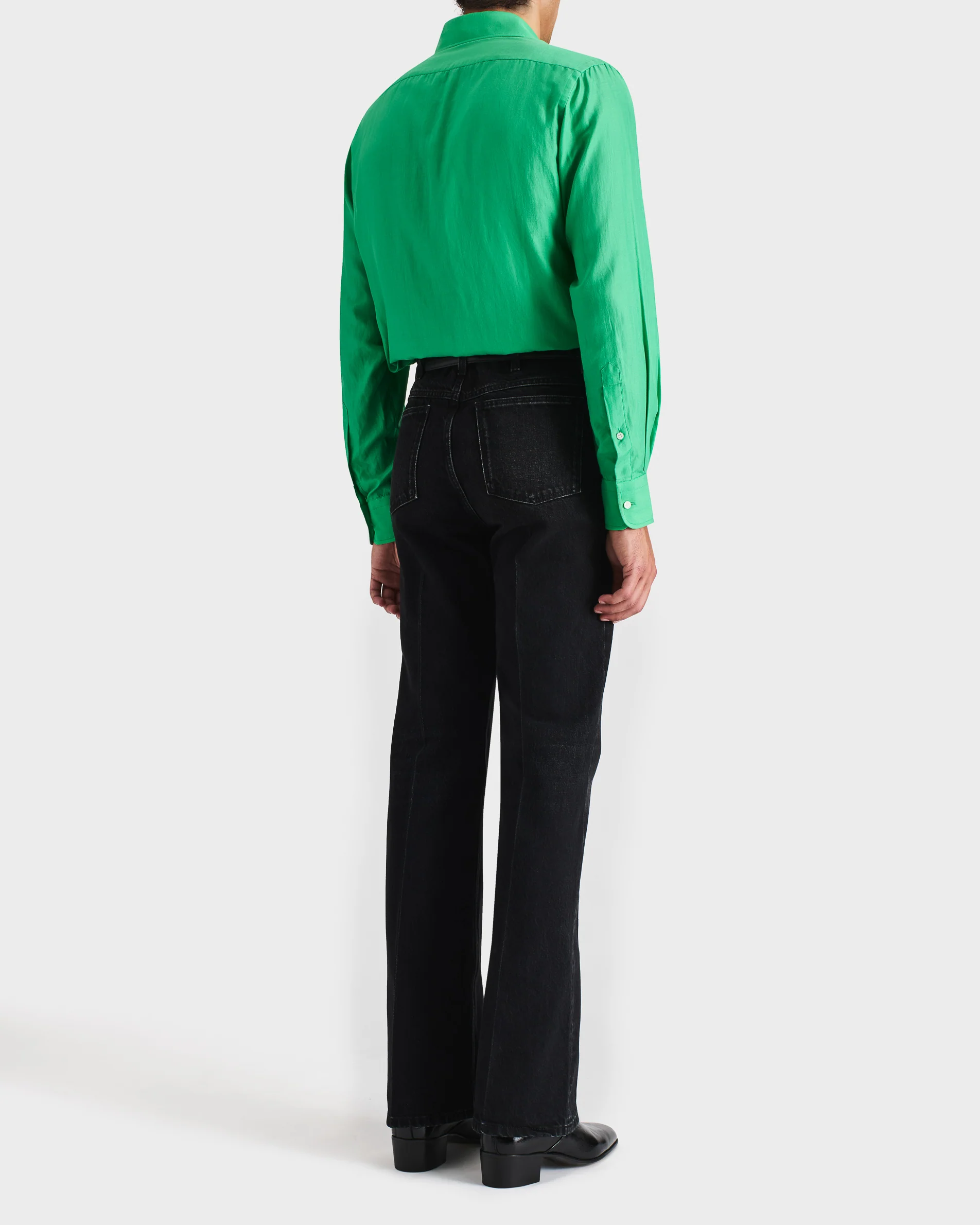 JEAN ÉVASÉ EN DENIM DE COTON - NOIR DÉLAVÉ - Image 5