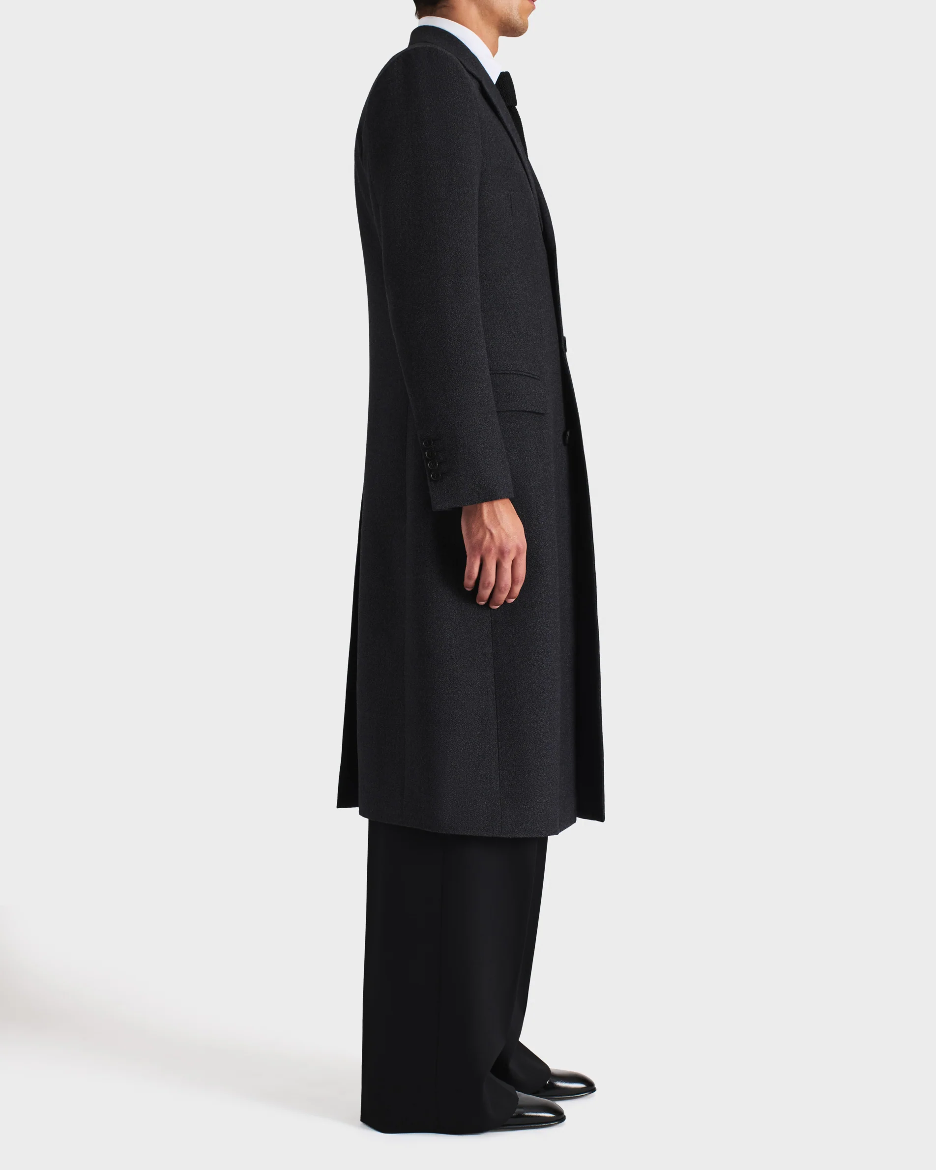MANTEAU DROIT EN TWEED DE LAINE THORNPROOF - ANTHRACITE - Image 3