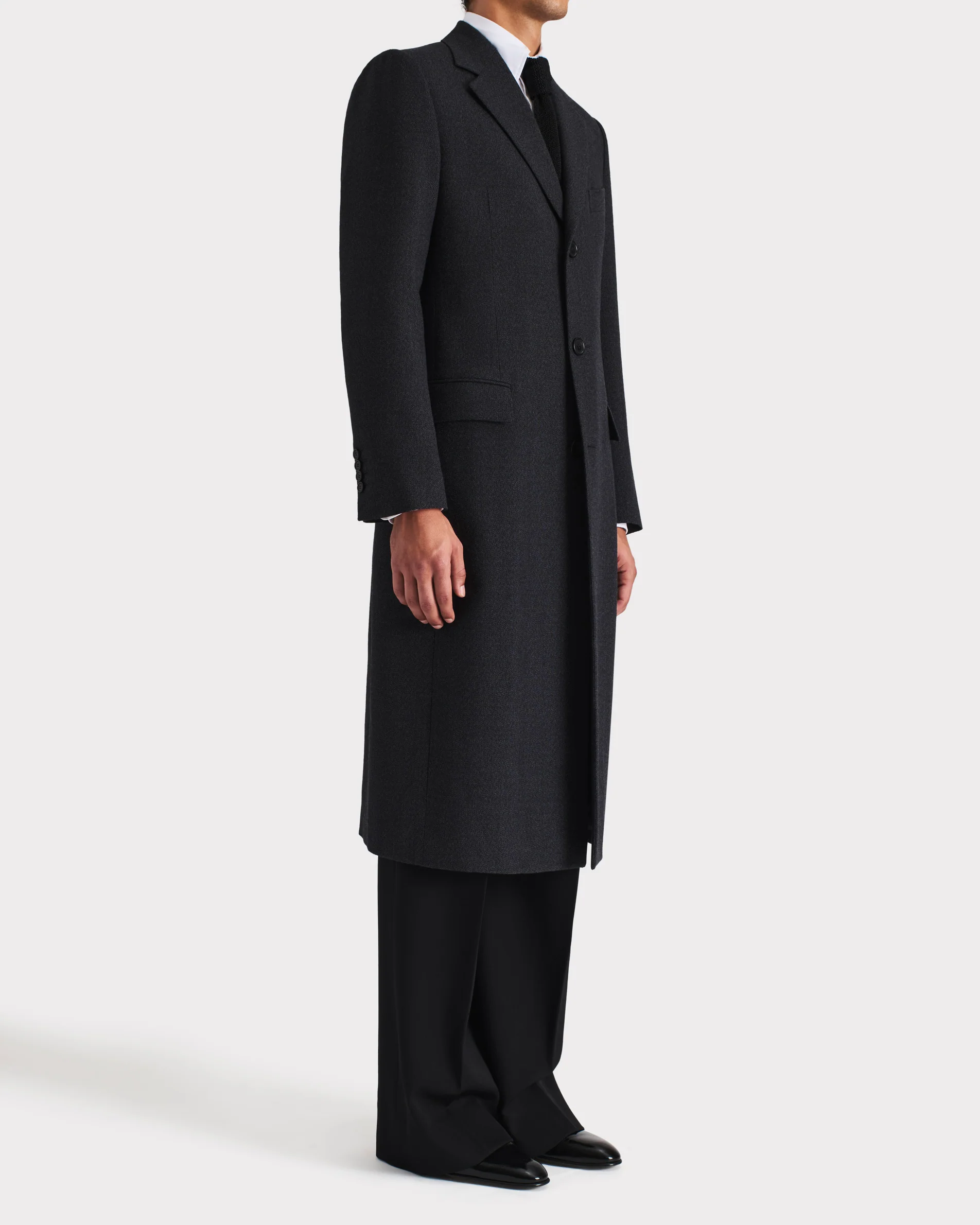MANTEAU DROIT EN TWEED DE LAINE THORNPROOF - ANTHRACITE - Image 5