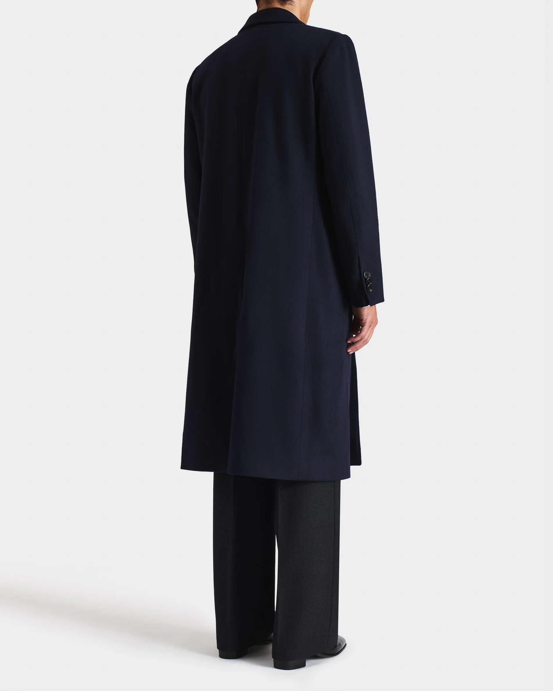 MANTEAU CROISÉ EN SERGÉ DE LAINE - BLEU MARINE - Image 4