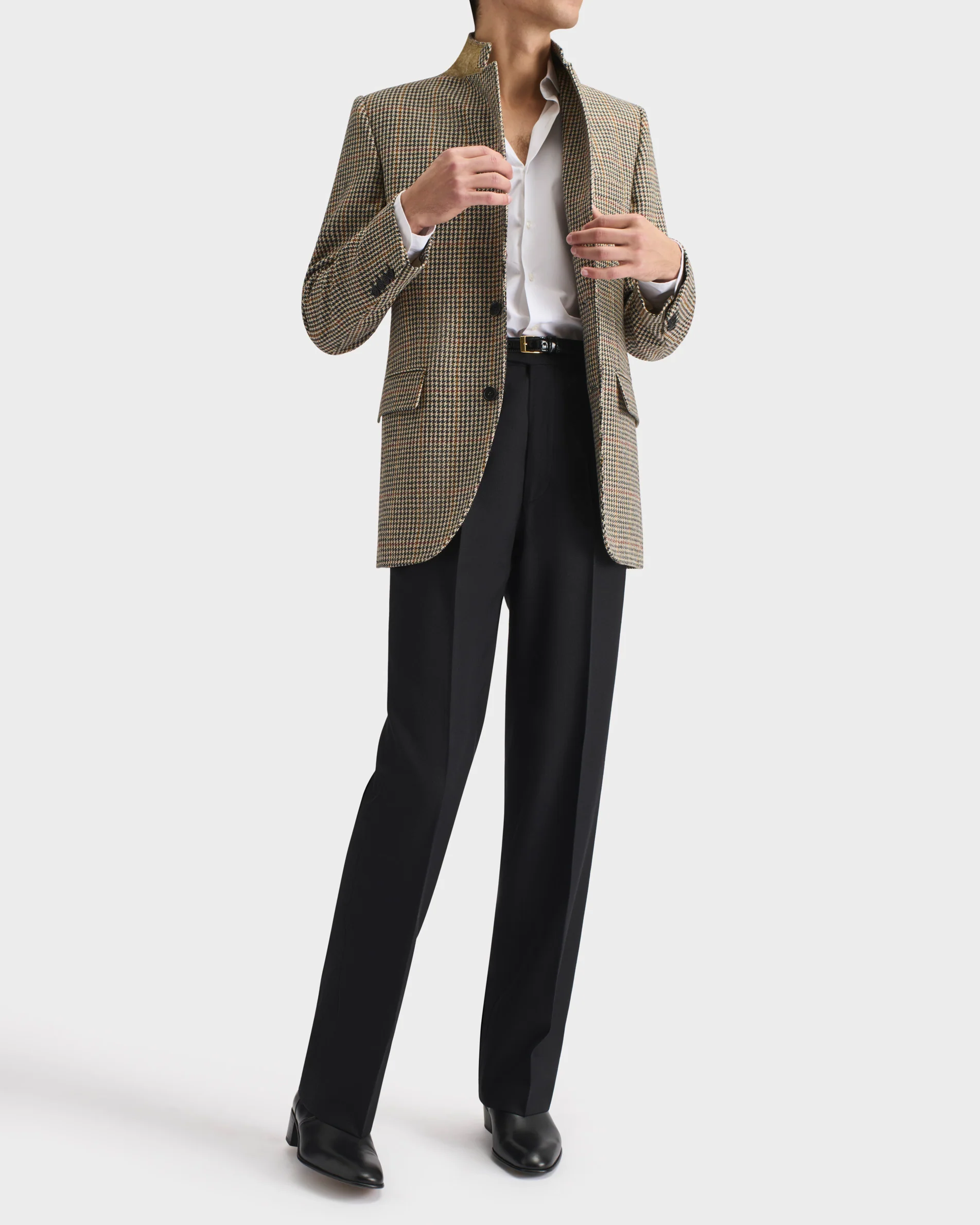 PANTALON DROIT EN SERGÉ DE LAINE - NOIR - Image 7