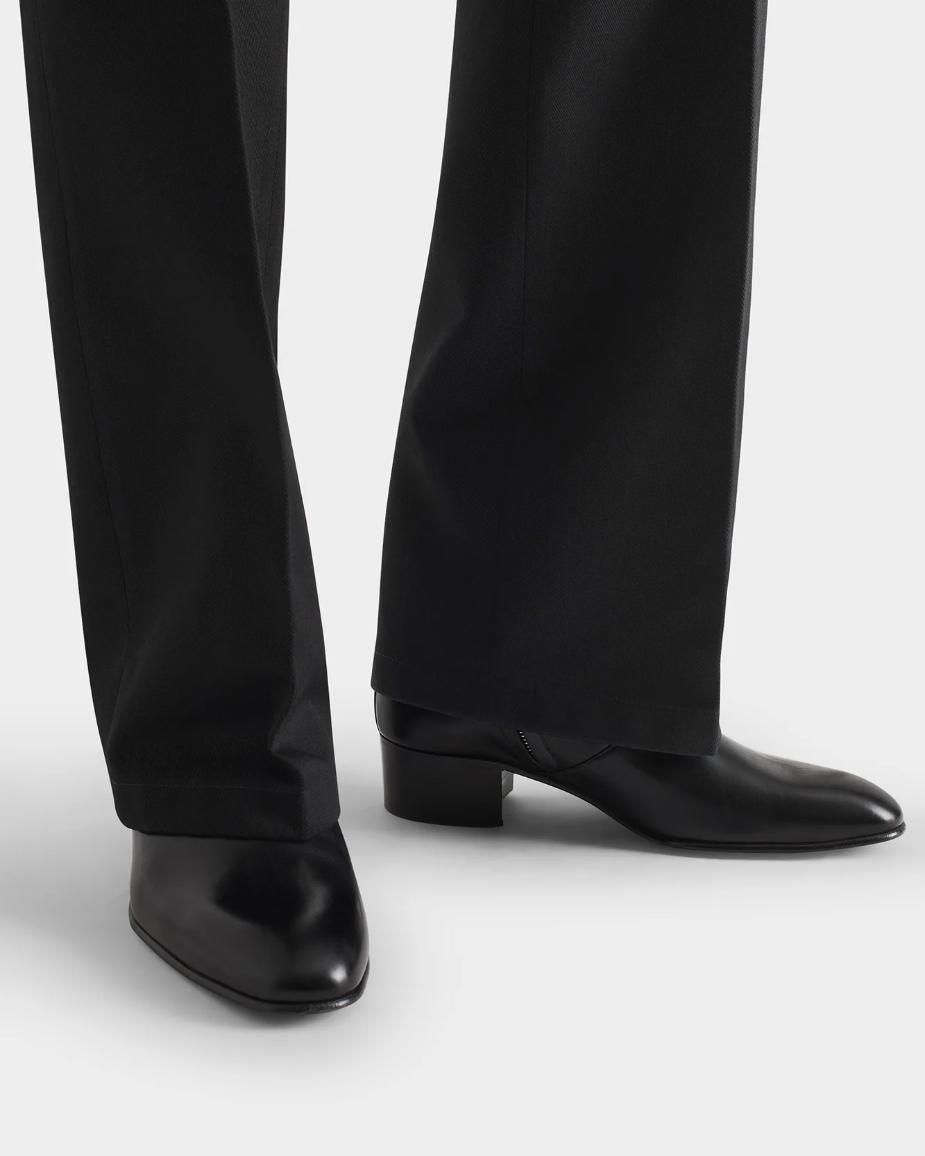 PANTALON ĂVASĂ EN SERGĂ DE POLYCOTON - NOIR - Image 5