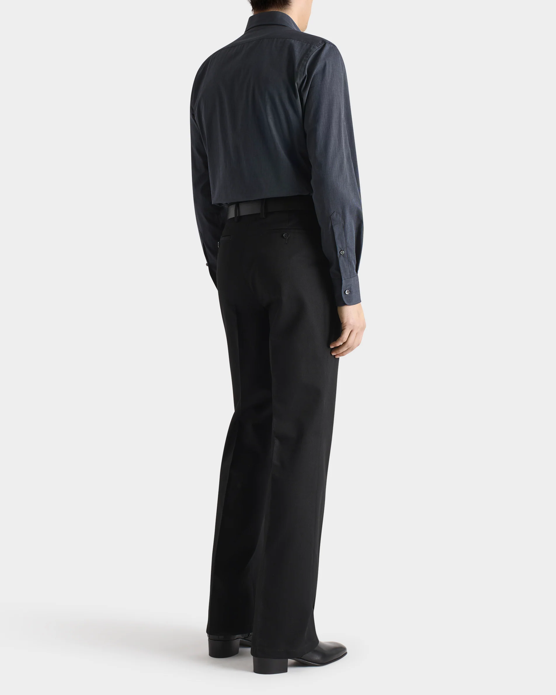 PANTALON ĂVASĂ EN SERGĂ DE POLYCOTON - NOIR - Image 6