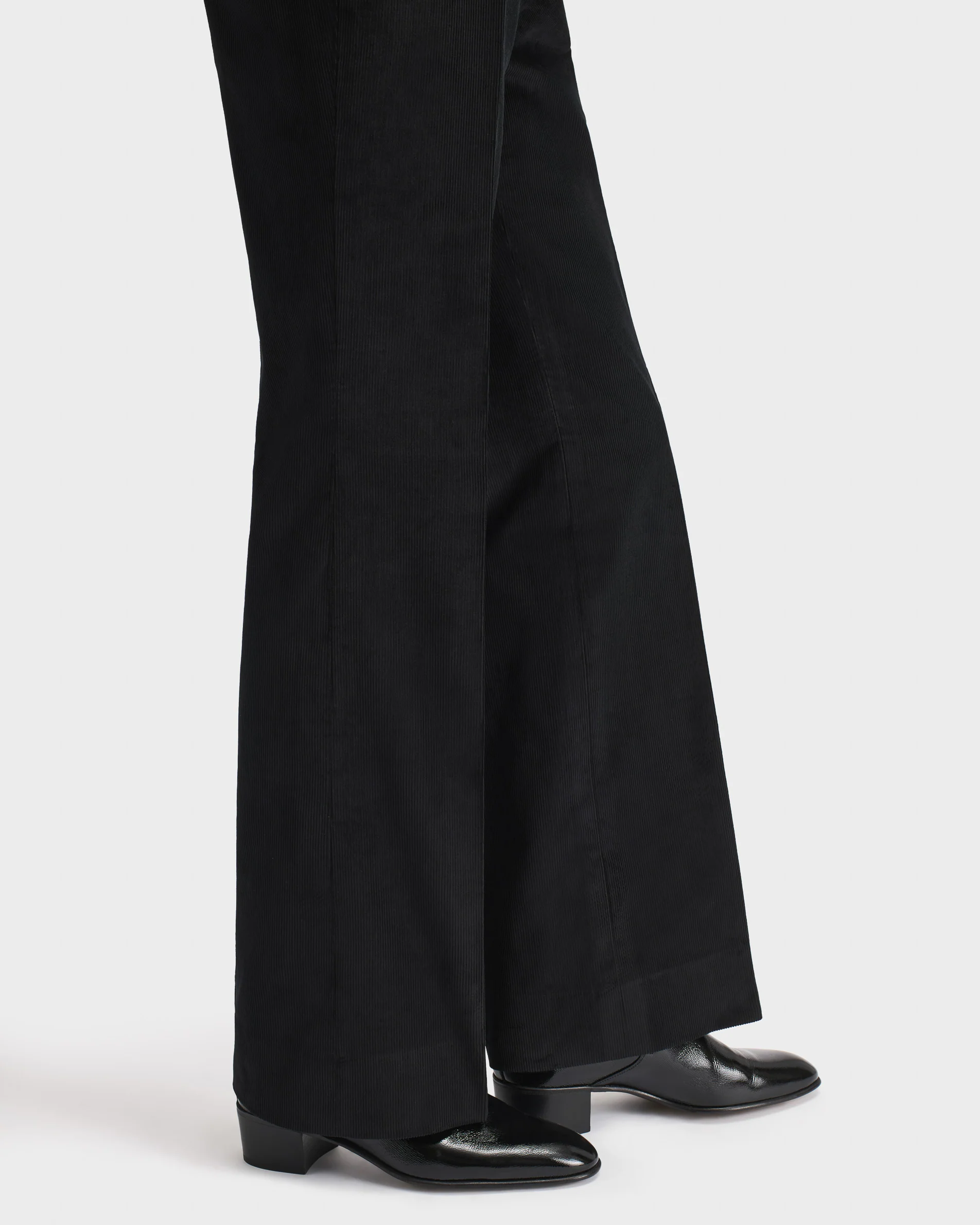 PANTALON ÉVASÉ TAILLE HAUTE EN VELOURS CÔTELÉ DE COTON - NOIR - Image 7