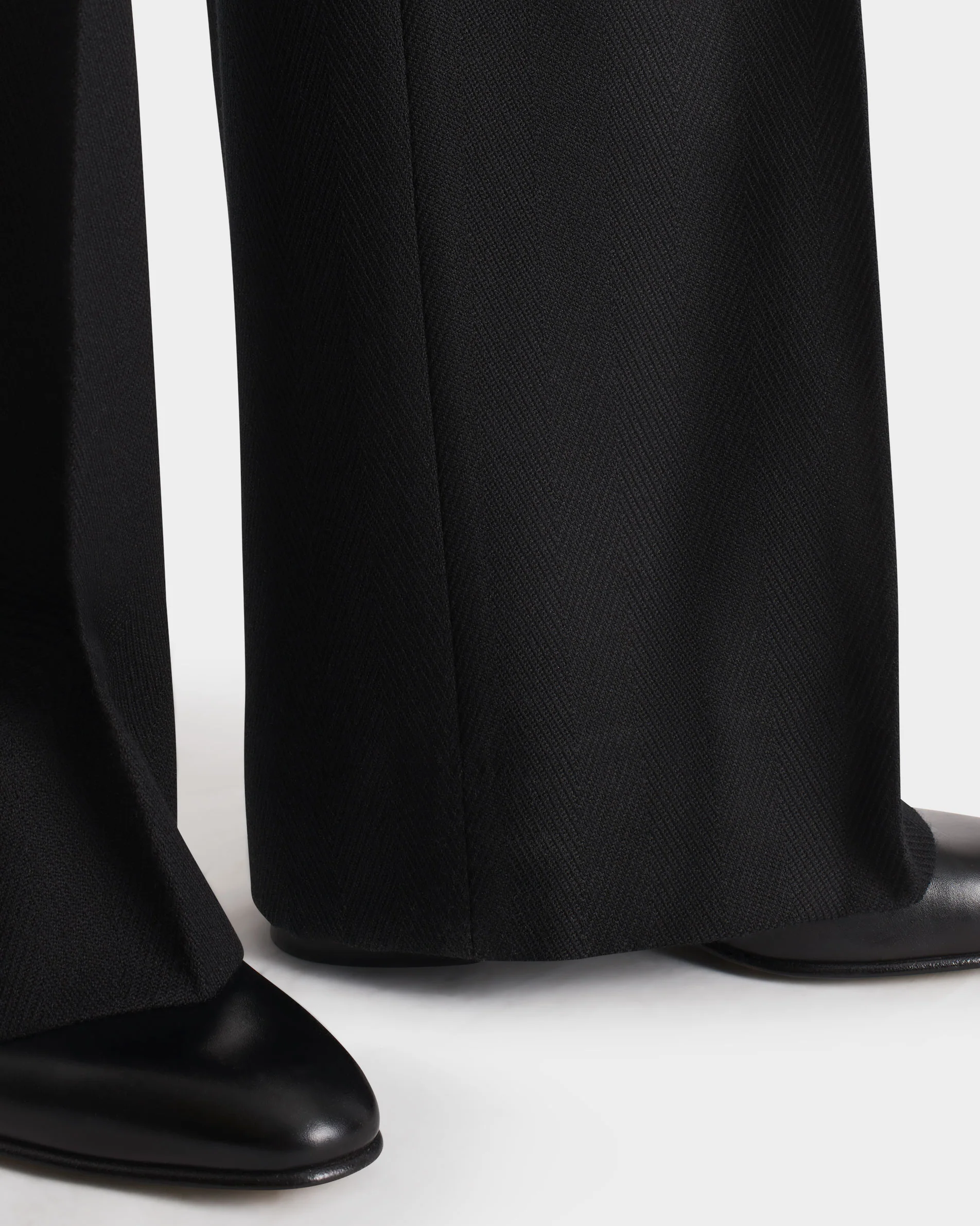 PANTALON LARGE EN SERGĂ DE LAINE VIERGE CAVALRY 4-PLY - CHEVRONS NOIR - Image 6