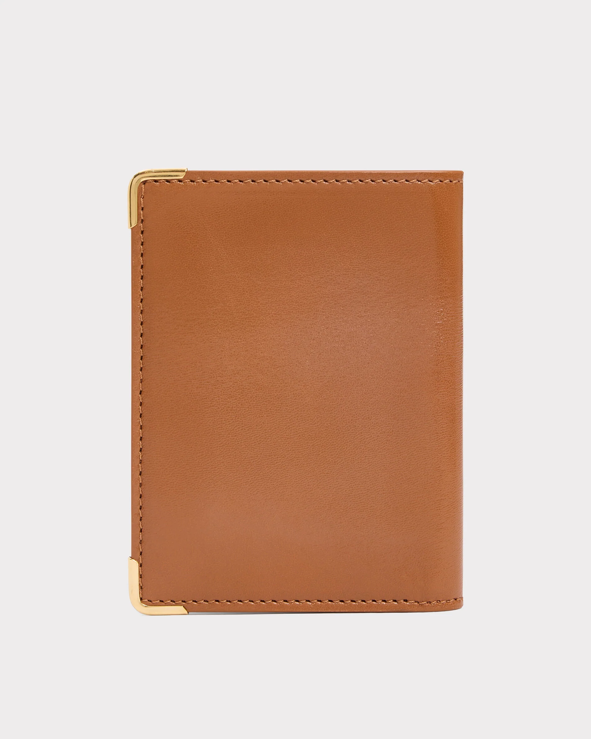 PORTEFEUILLE VERTICAL EN CUIR DE CHĂVRE - CARAMEL - Image 3
